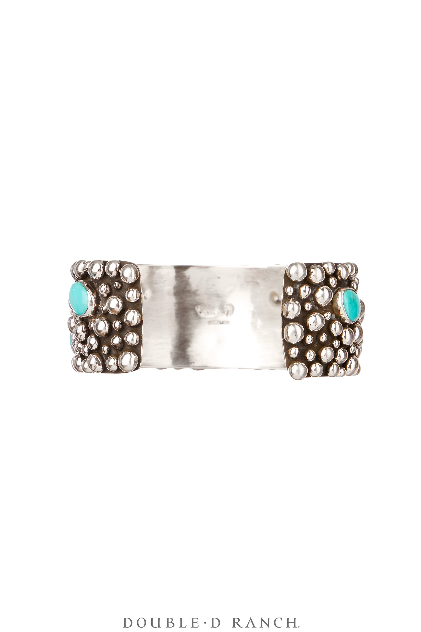 Cuff, Blackened Bubble Double, Turquoise & Sterling Silver, Hallmark, Contemporary, 3973