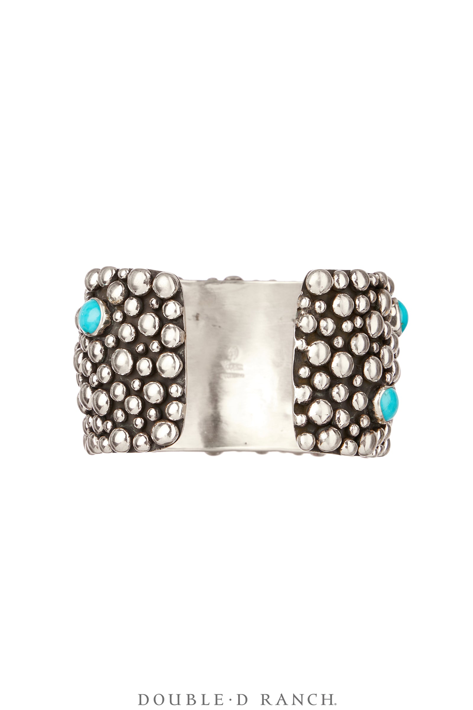 Cuff, Blackened Bubble Double, Turquoise & Sterling Silver, Hallmark, Contemporary, 3974