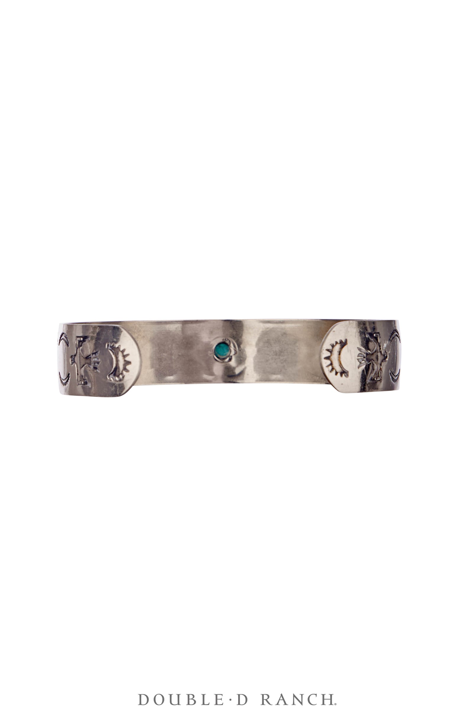 Cuff, Fred Harvey Railroad Era, Turquoise, Thunderbird Stampwork, Vintage ‘40s, 4050
