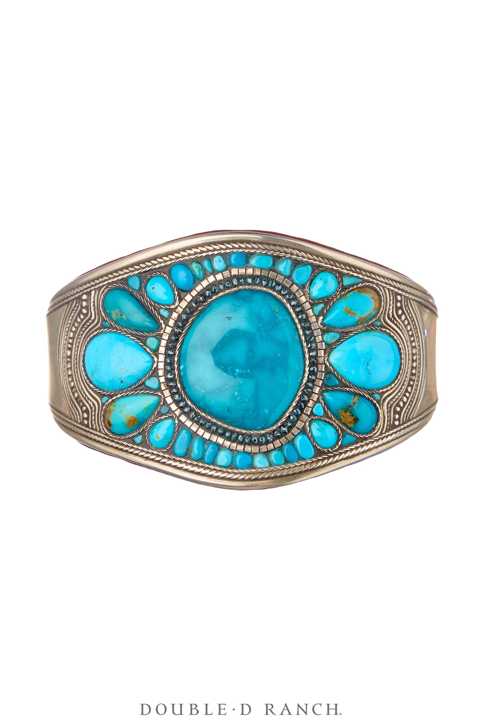 Cuff, Inlay, Turquoise, Leather Lined, Artisan, Charlie Favour, Contemporary, 4091