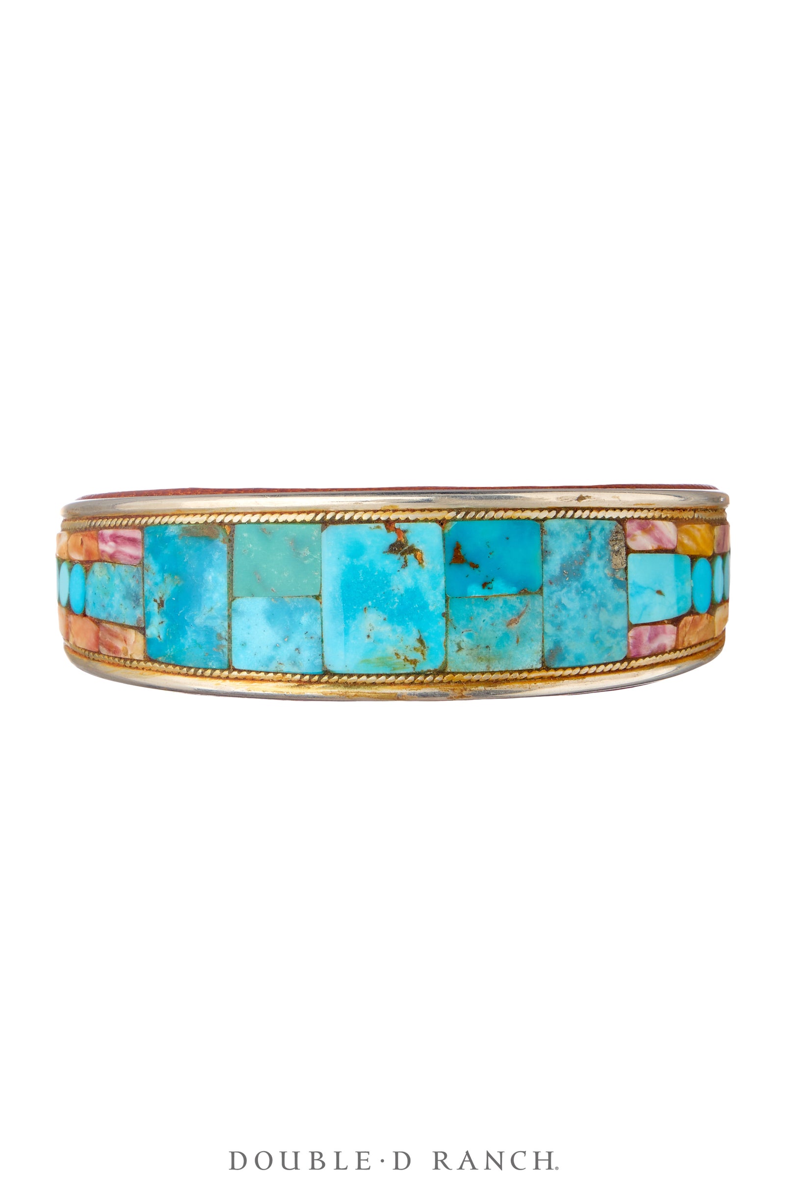 Cuff, Inlay, Turquoise, Leather Lined, Artisan, Charlie Favour, Contemporary, 4092