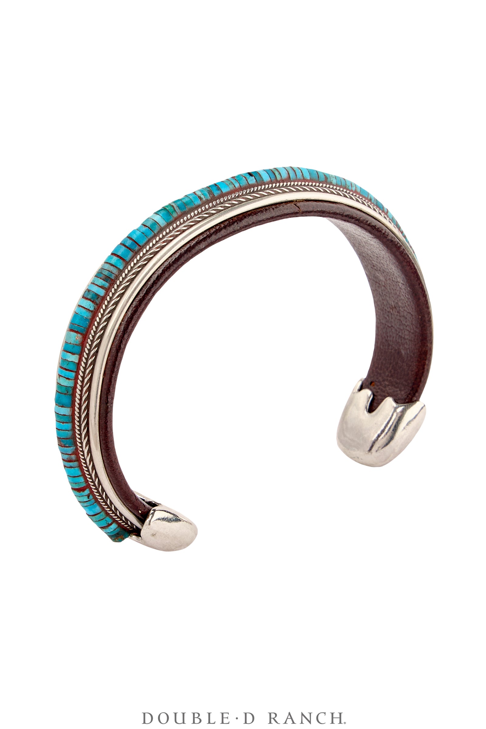 Cuff, Inlay, Turquoise, Leather Lined, Artisan, Charlie Favour, Contemporary, 4094