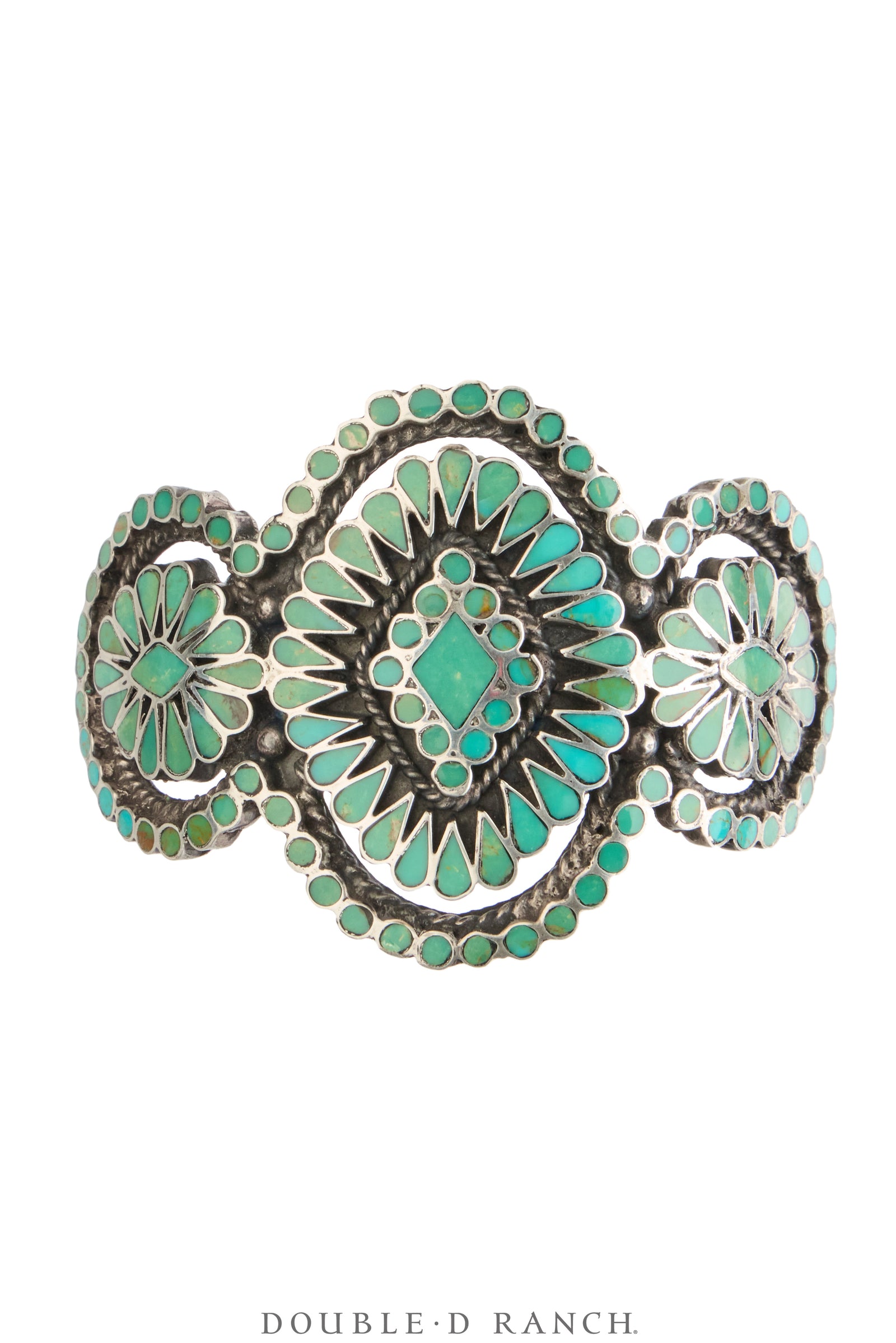 Cuff, Cluster, Turquoise, Flush Inlay, Dishta Style, Mark, Vintage, 4120