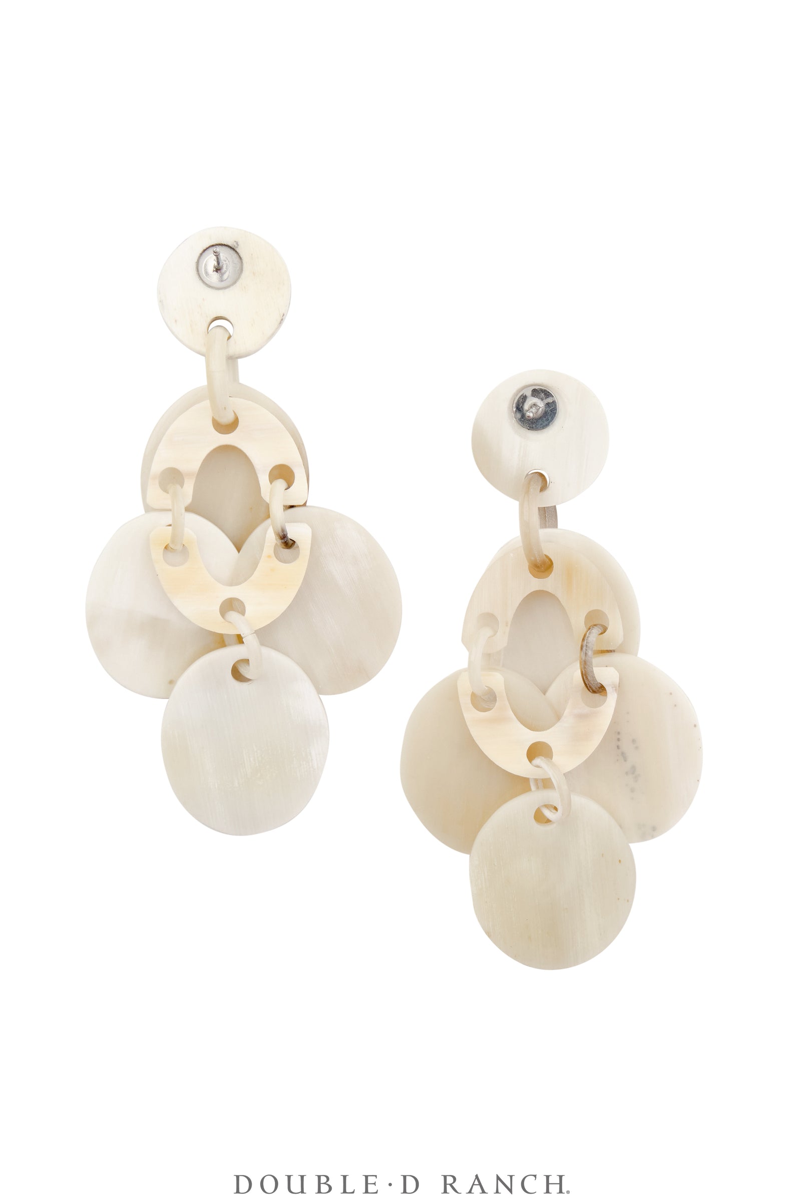 Earrings, Chandelier, Horn, Organic, Contemporary, 1885