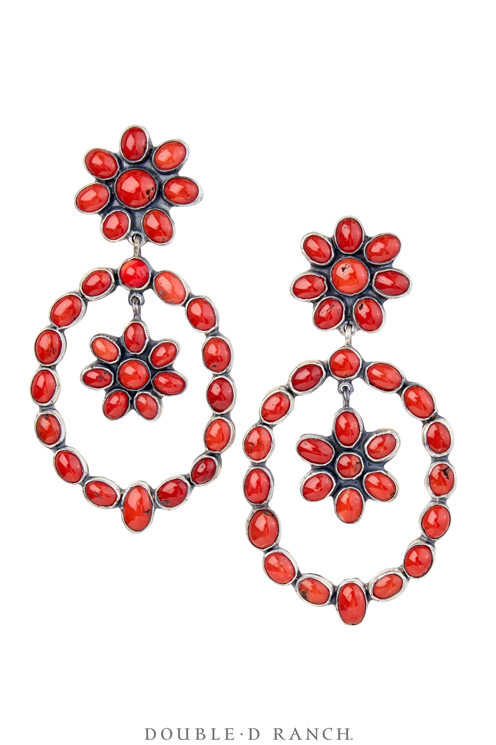 Earrings, Federico, Chandelier, Coral, Hallmark, Contemporary, 1892