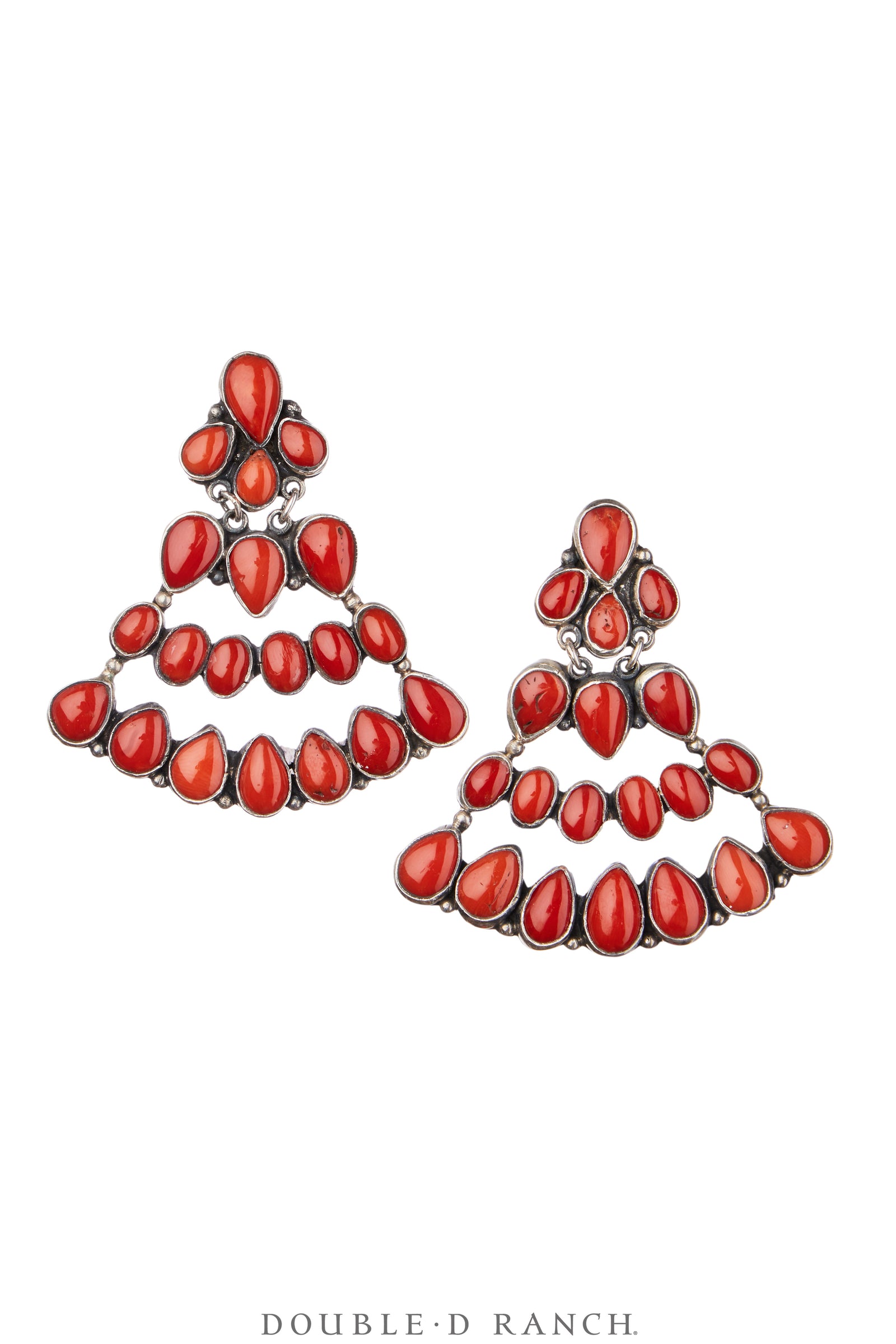 Earrings, Federico, Fan, Coral, Hallmark, Contemporary, 1912