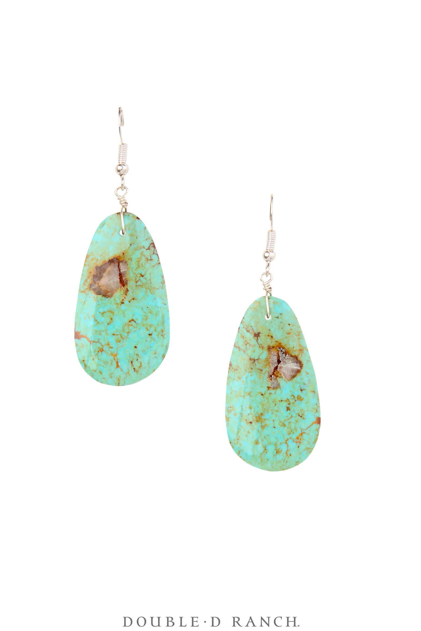 Earrings, Slab, Turquoise, Contemporary, 1966