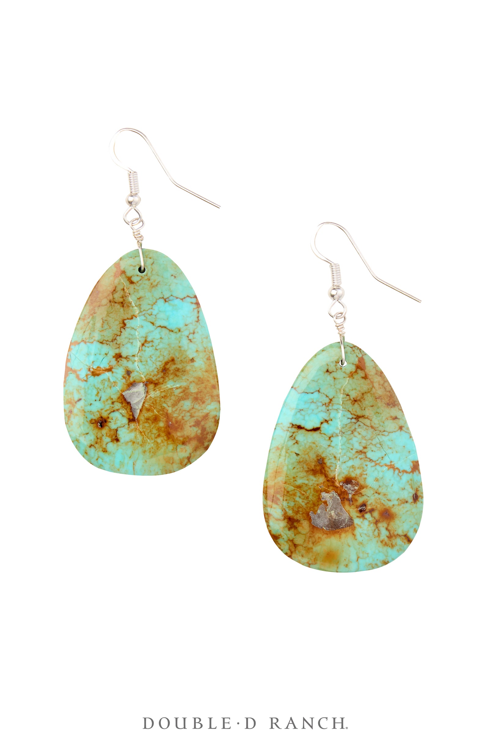 Earrings, Slab, Turquoise, Contemporary, 1972