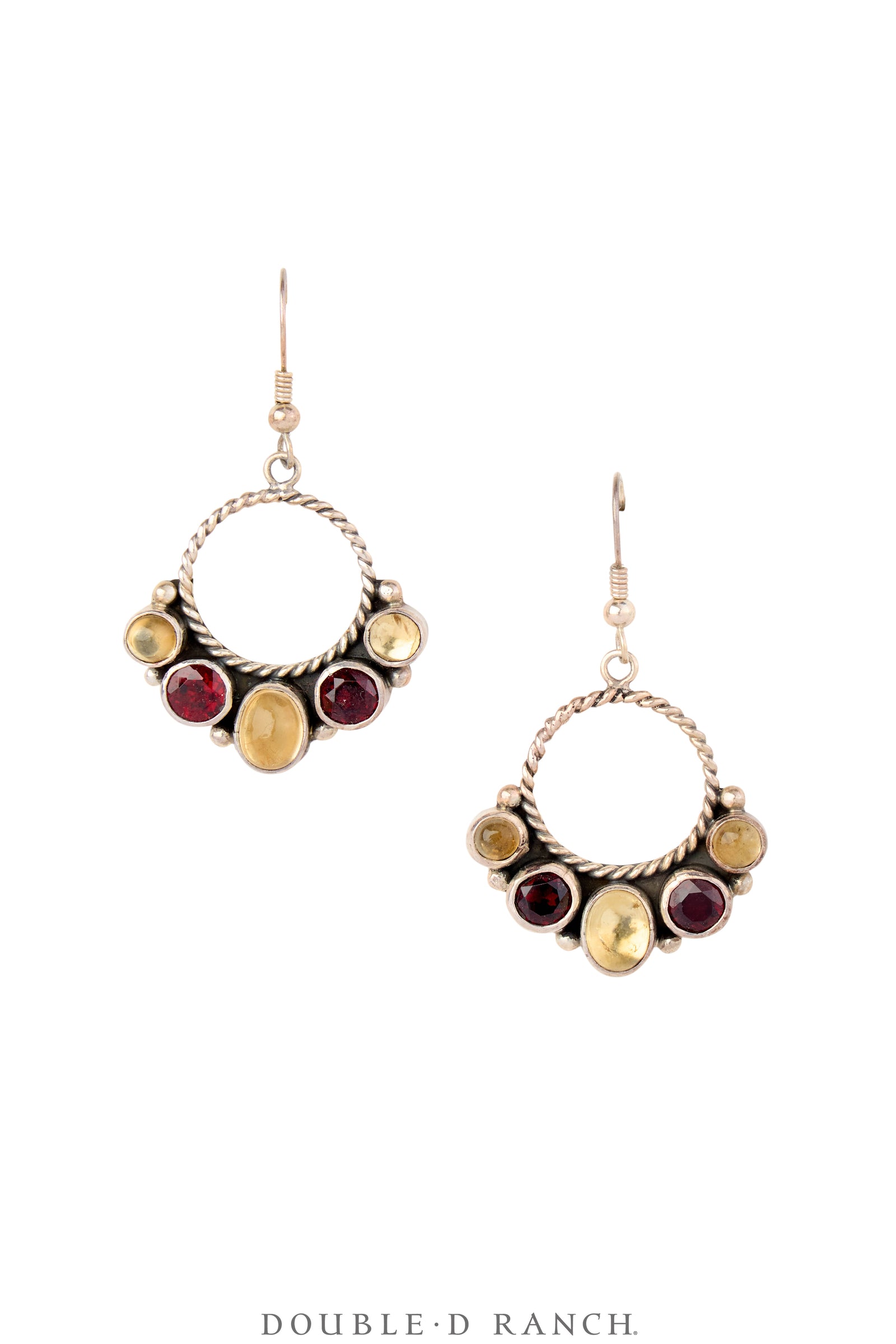 Earrings, Hoop, Multi Stone, Hallmark, Contemporary, 2008