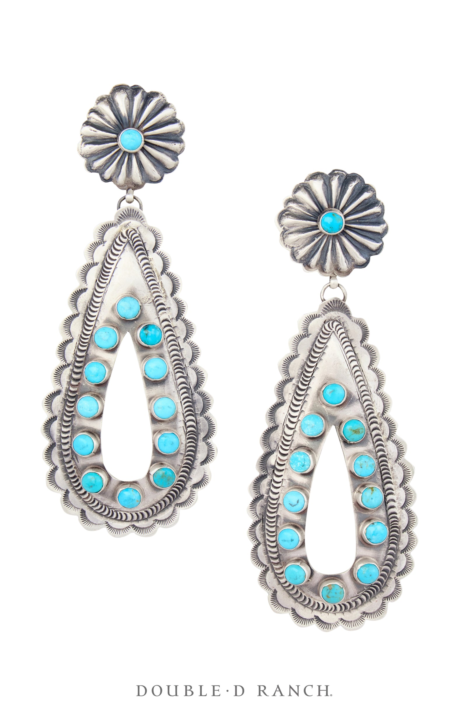 Earrings, Concho, Turquoise, Hallmark, Contemporary, 2019