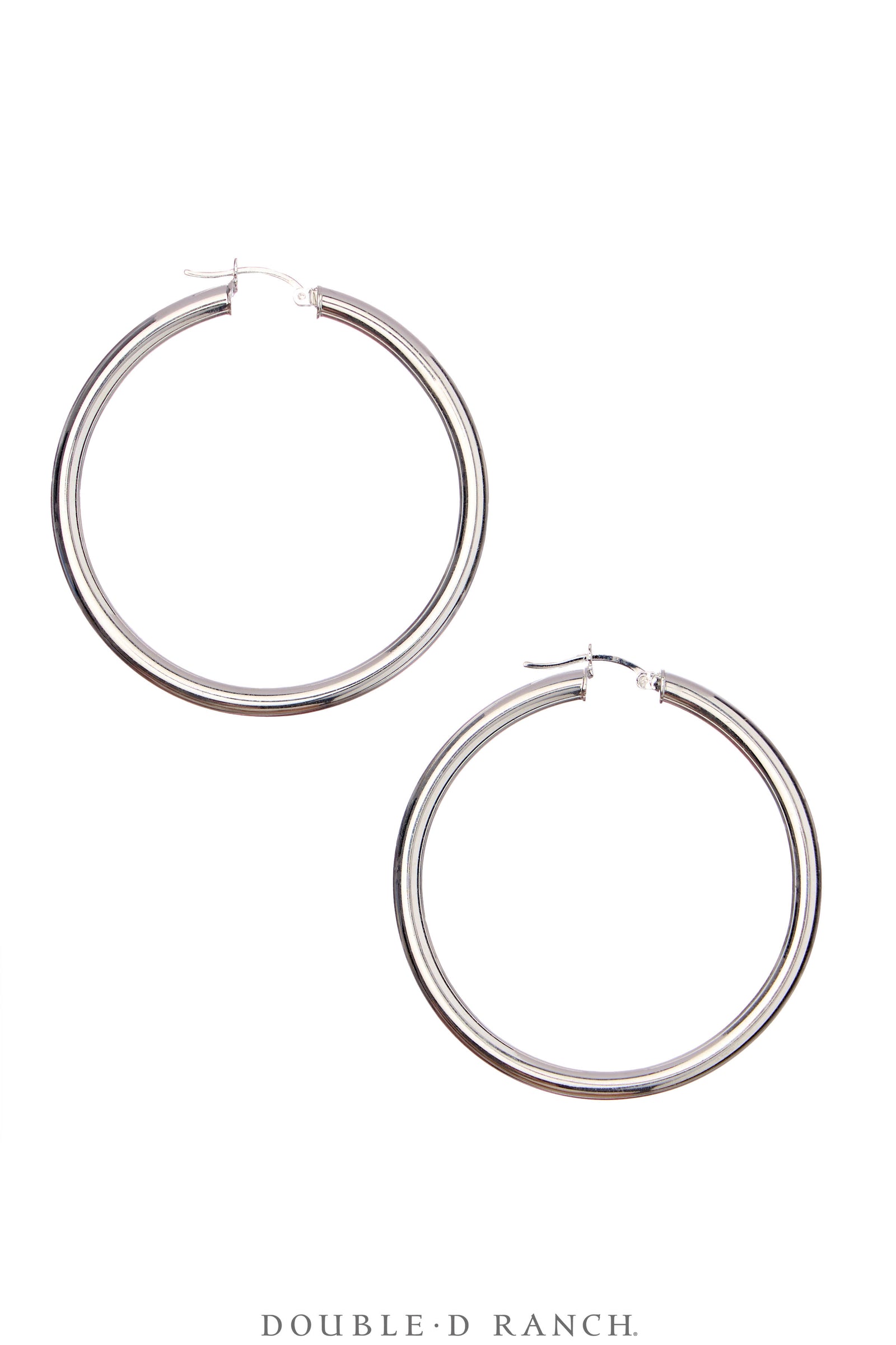 Earrings, Hoop, Large, Silver, Contemporary, 2072