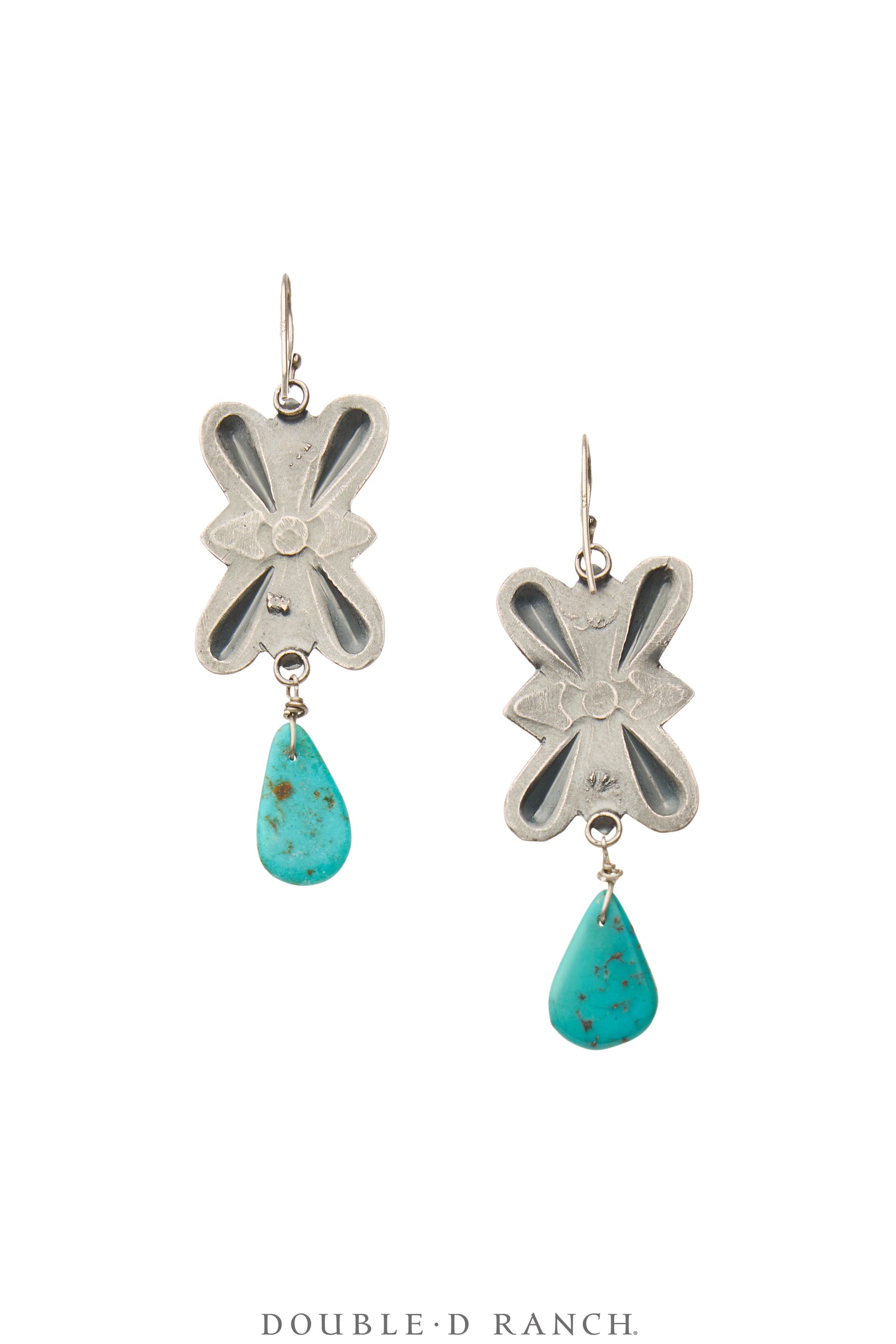 Earrings, Repurposed, Concho Butterflies, Turquoise, Vintage, 2101