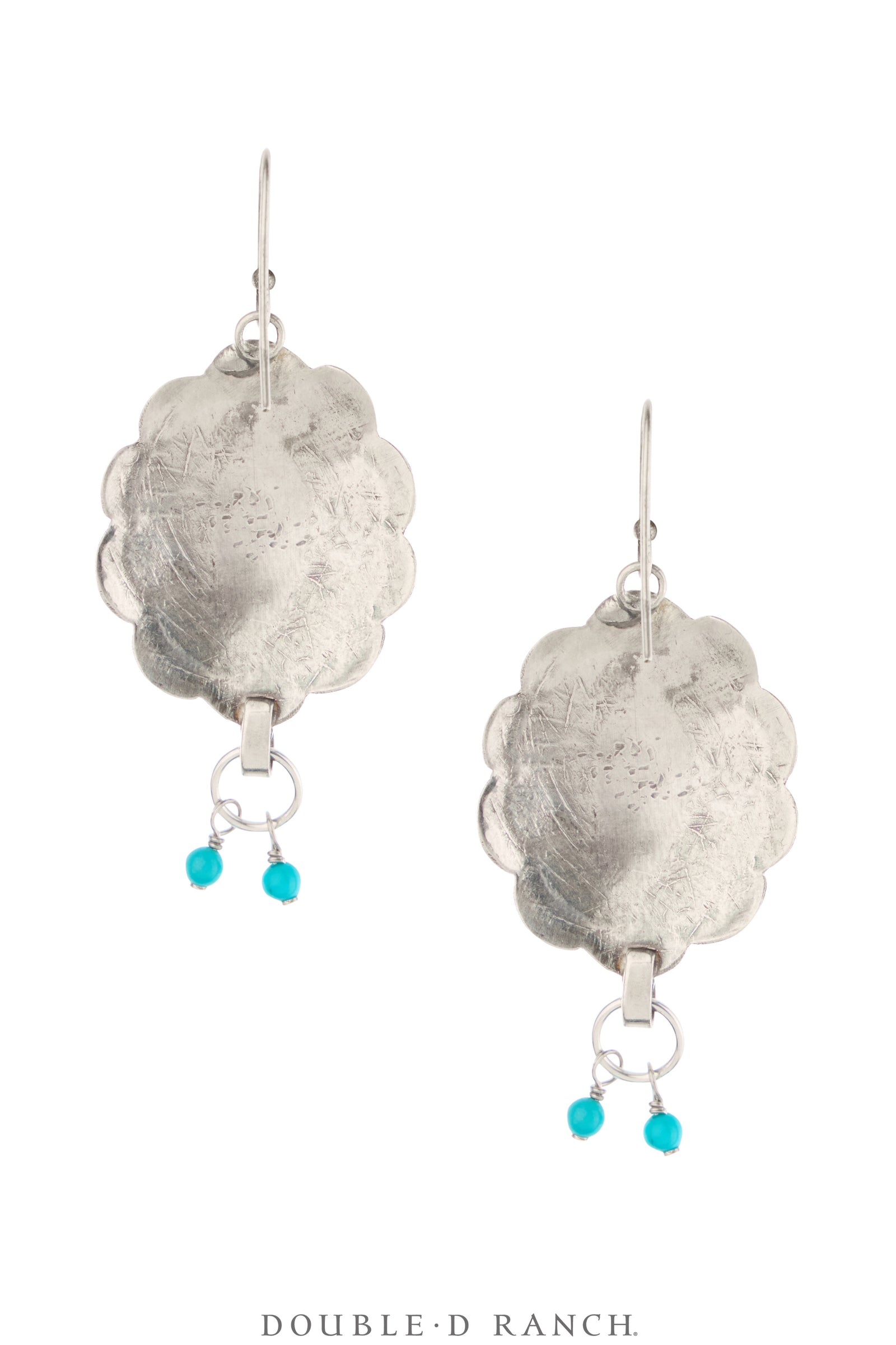 Earrings, Repurposed, Concho, Turquoise, Up-Cycled, Vintage, 2151