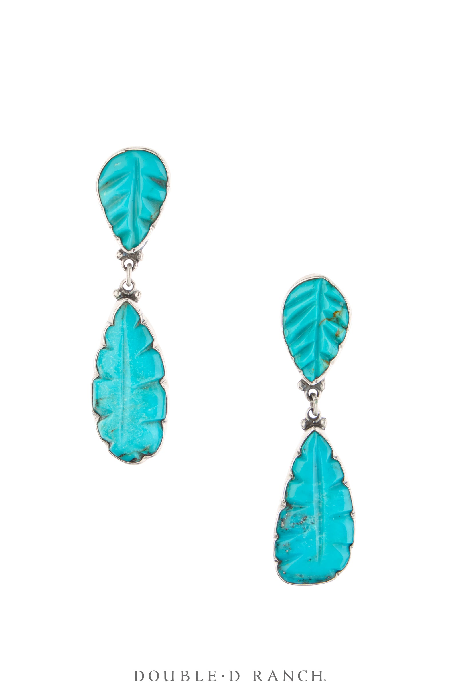 Earrings, Federico, Drop, Carved Turquoise, Hallmark, Contemporary, 2174