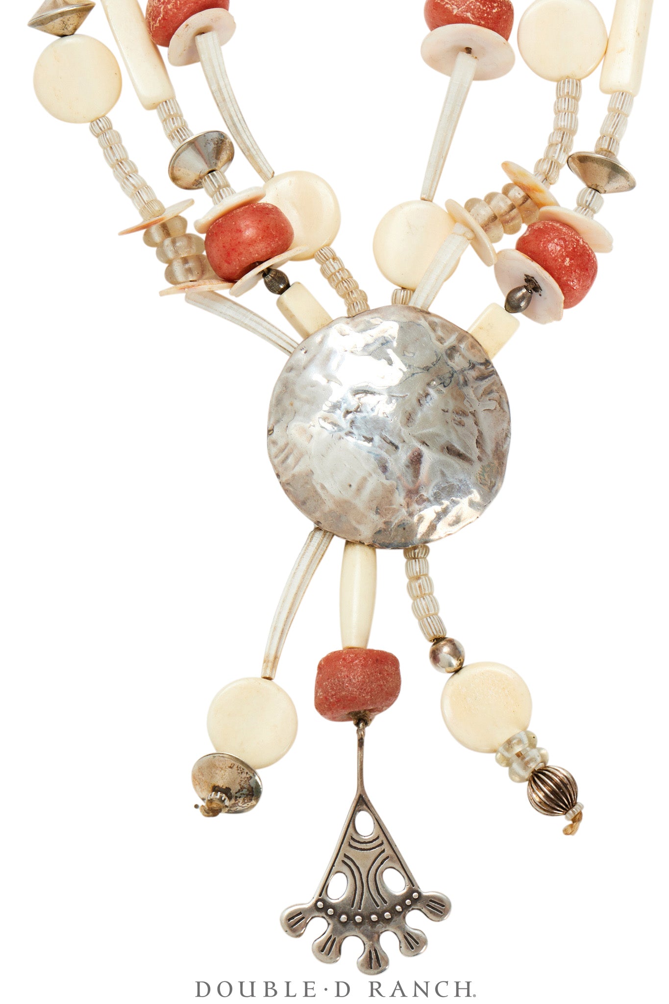 Necklace, Mummy's Bundle, Collar, Dentalium & Antique Trade Beads, Hallmark, Vintage, 3315