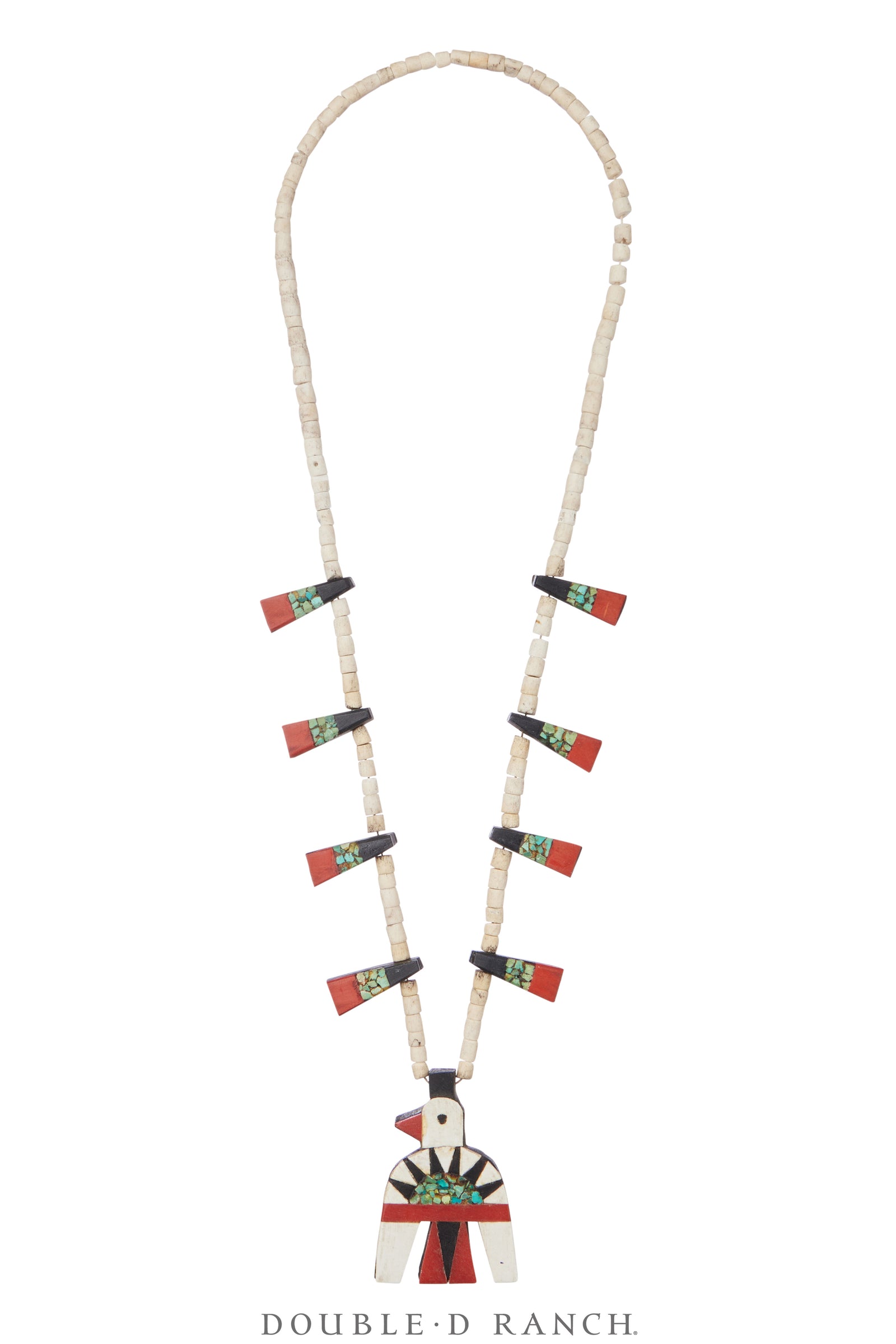 Necklace, Thunderbird, Santo Domingo Depression, Battery Bird, With Matching Earrings, Vintage, 1940's, 3453