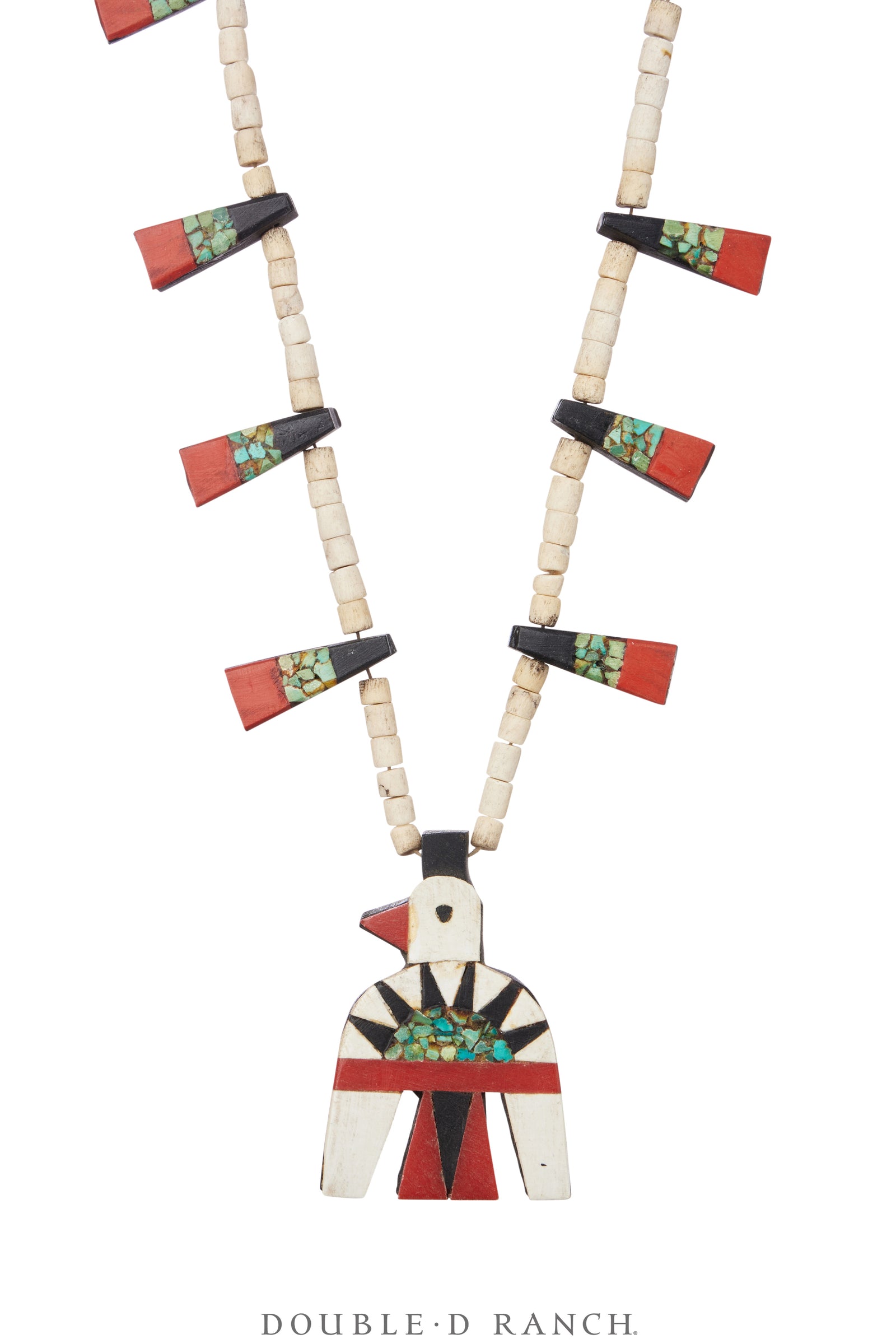 Necklace, Thunderbird, Santo Domingo Depression, Battery Bird, With Matching Earrings, Vintage, 1940's, 3453