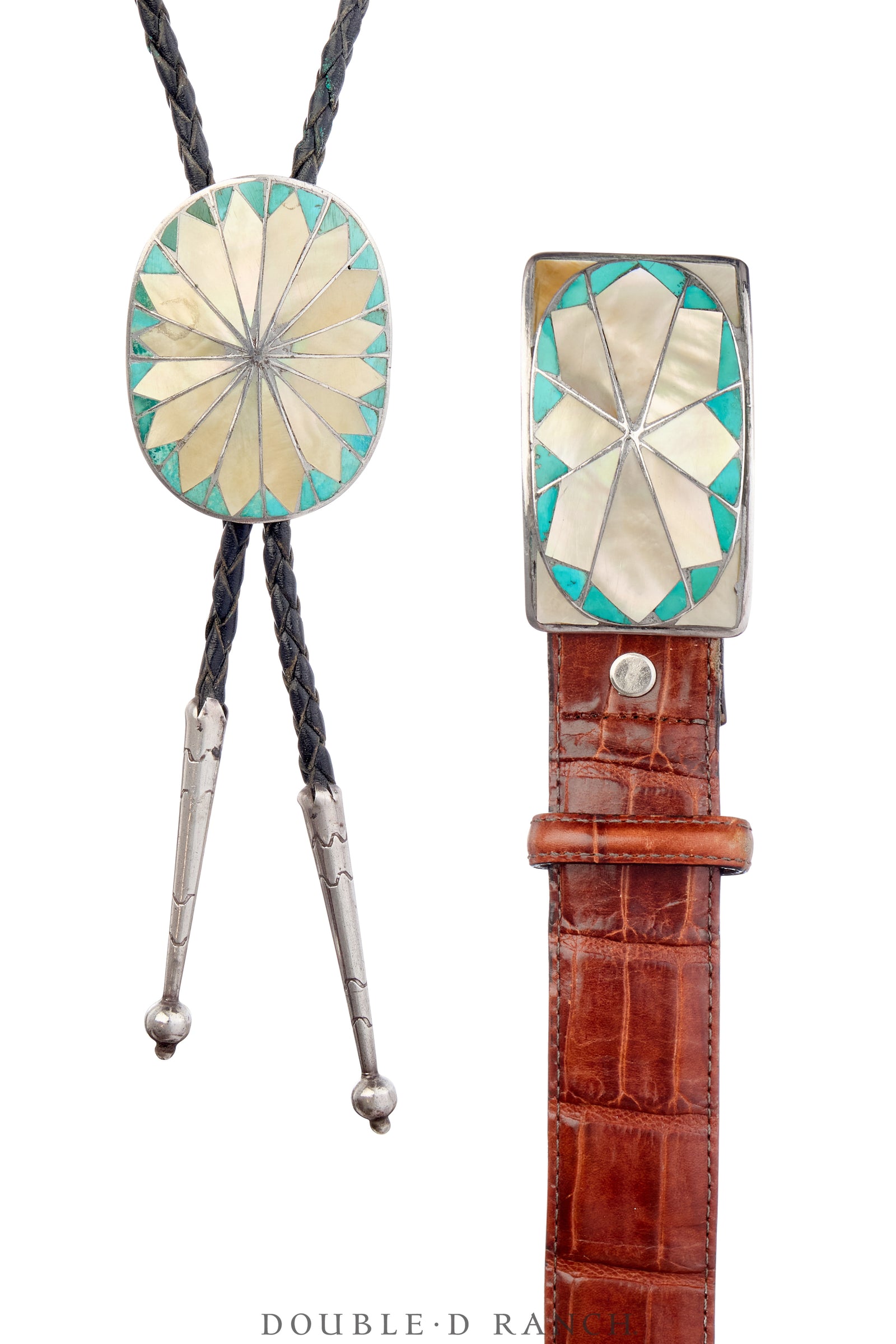 Belt & Bolo Set, Inlay, Multi-Stone, Vintage, 3463