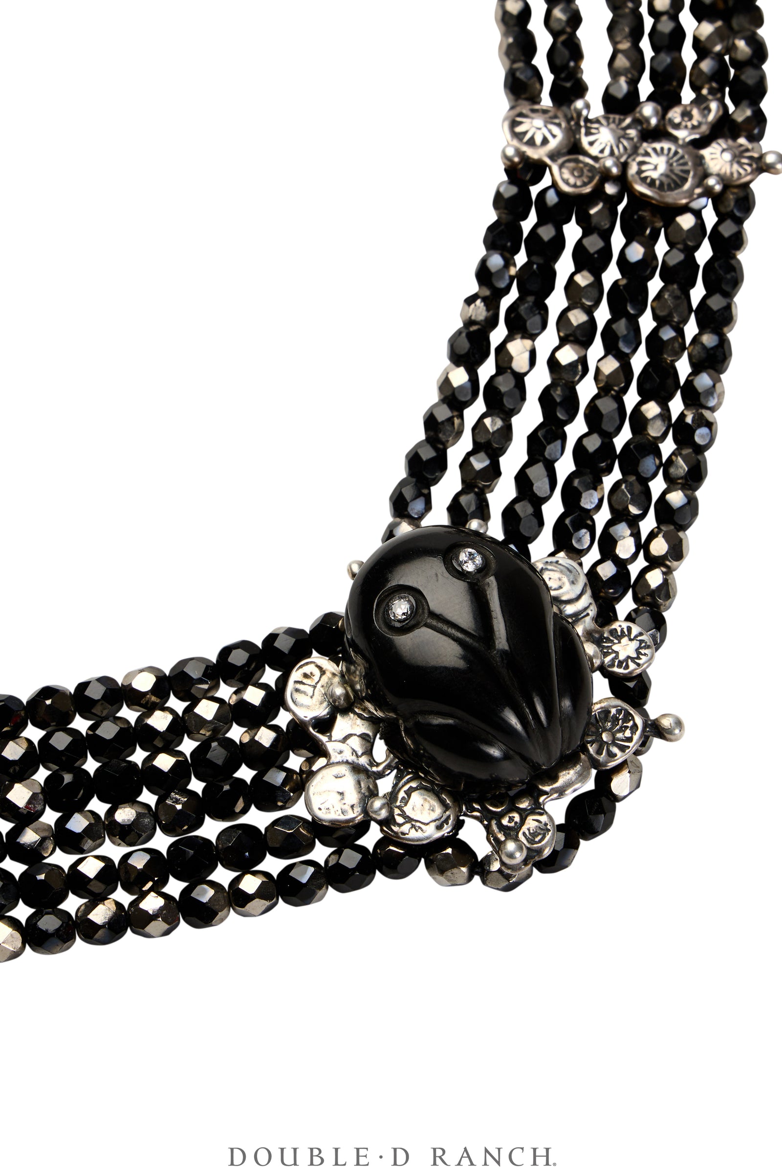 Necklace, Mummy's Bundle, Collar, Jet Faceted, Frog Fetish, Hallmark, Vintage, 3467