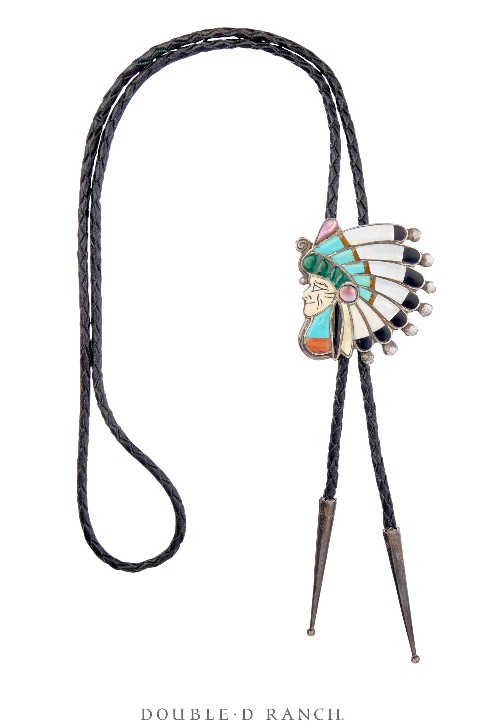 Bolo, Novelty, Channel Inlay, Comanche, Quam, Hallmark, Vintage, 3486