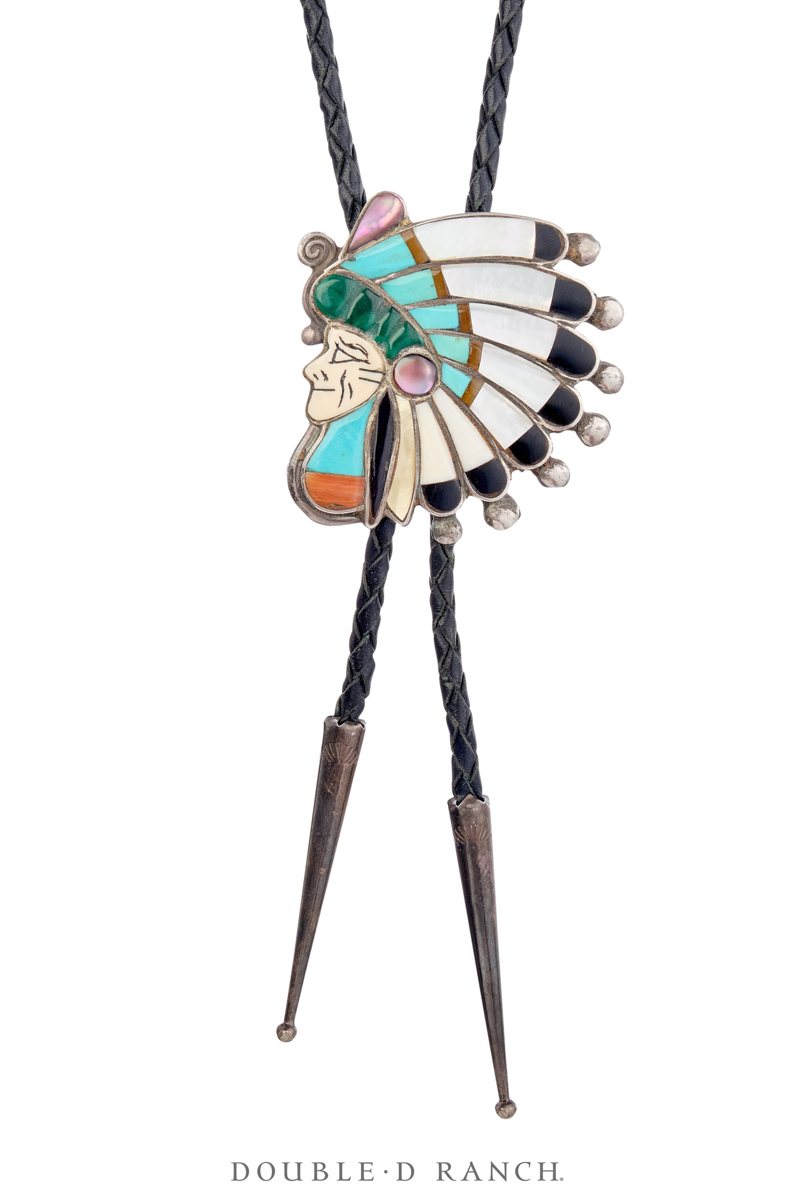 Bolo, Novelty, Channel Inlay, Comanche, Quam, Hallmark, Vintage, 3486