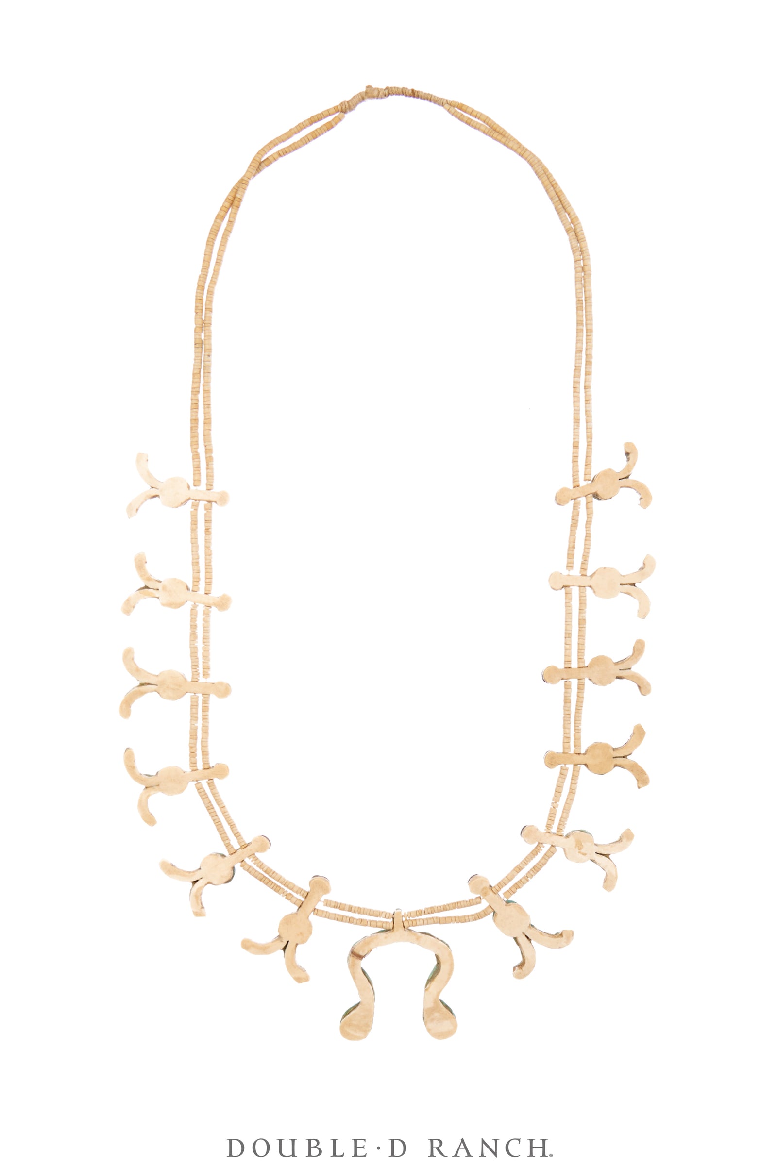 Necklace, Squash Blossom, Turquoise, Santo Domingo, Depression, Vintage, 1930's, 3495