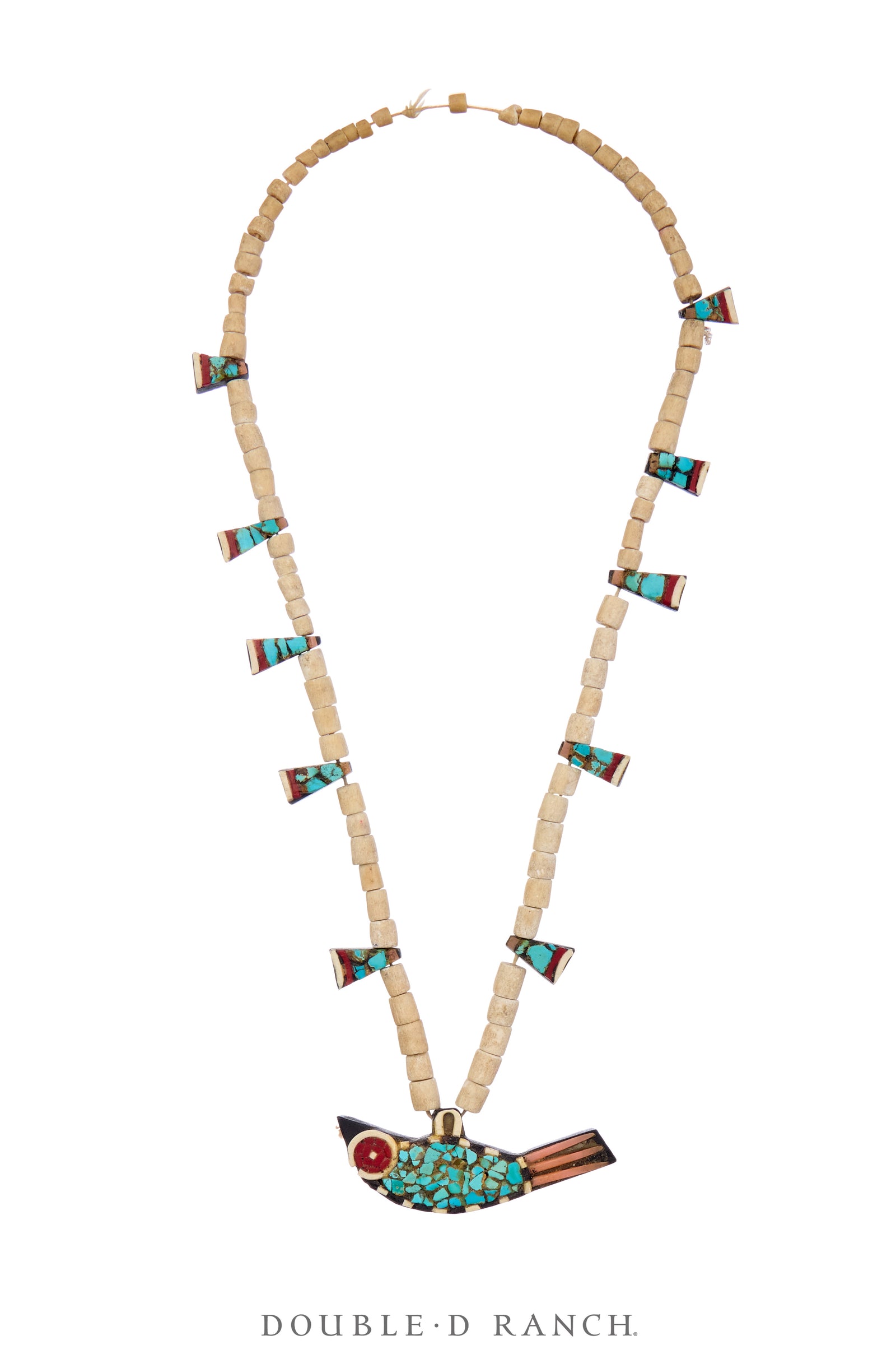 Necklace, Thunderbird, Santo Domingo Depression, Unusual Battery Bird, Vintage, 1940's, 3582