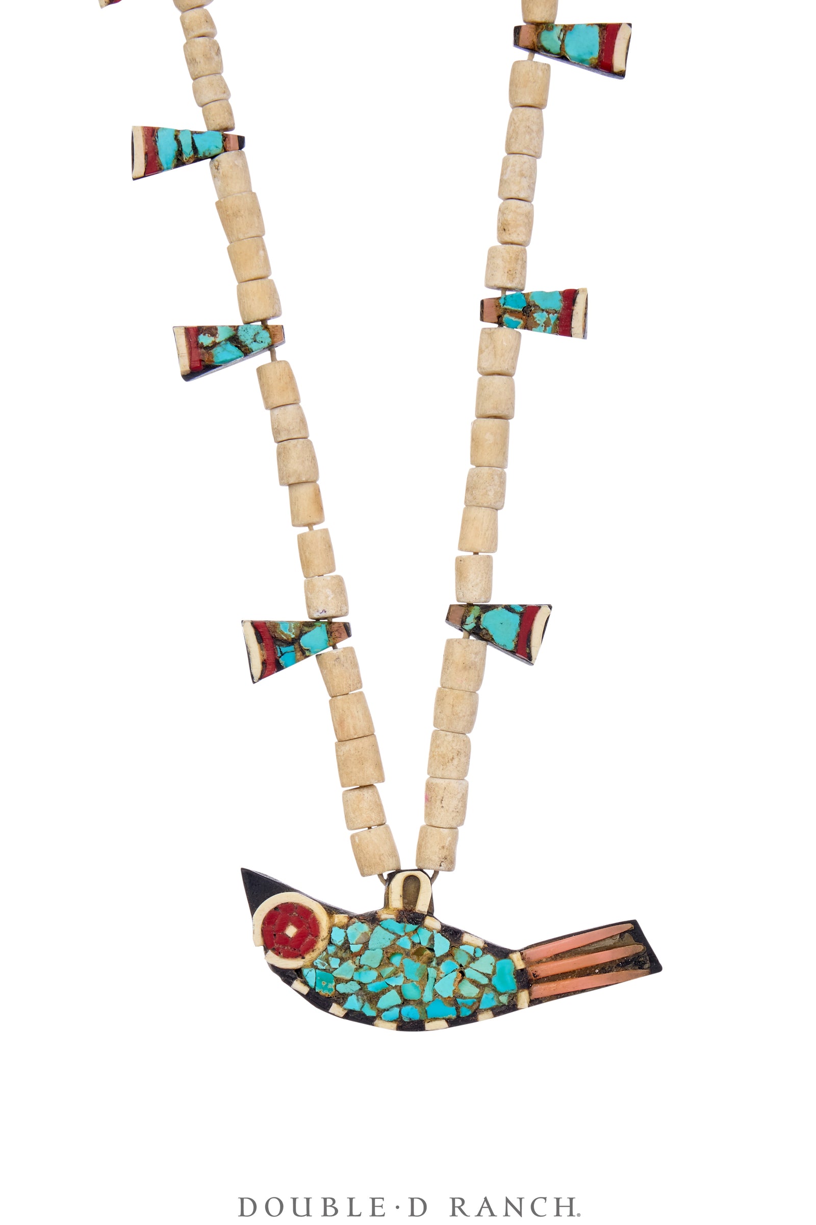 Necklace, Thunderbird, Santo Domingo Depression, Unusual Battery Bird, Vintage, 1940's, 3582