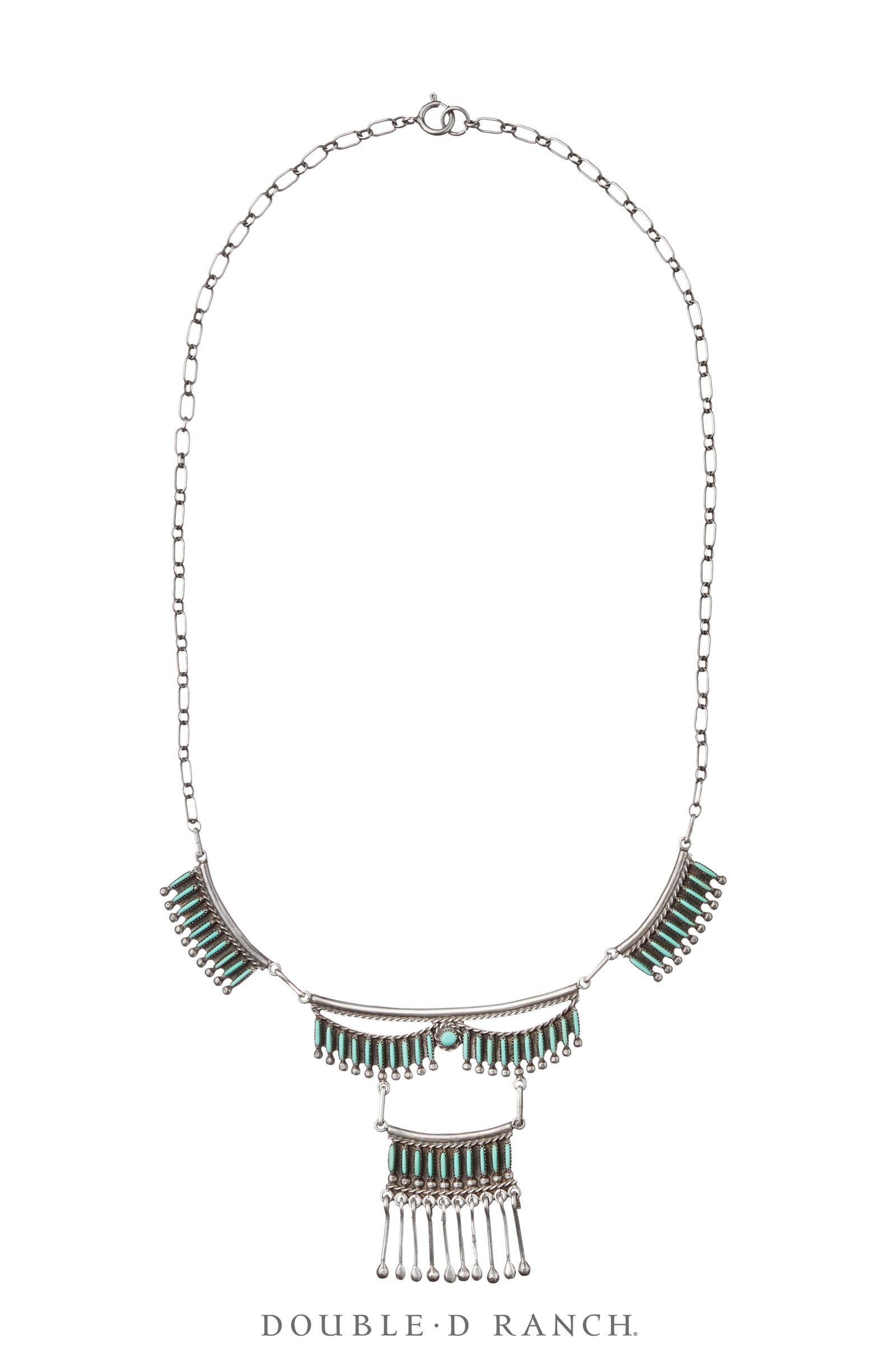 Necklace, Princess, Turquoise, Zuni Needlepoint, Vintage ‘70s, 3589