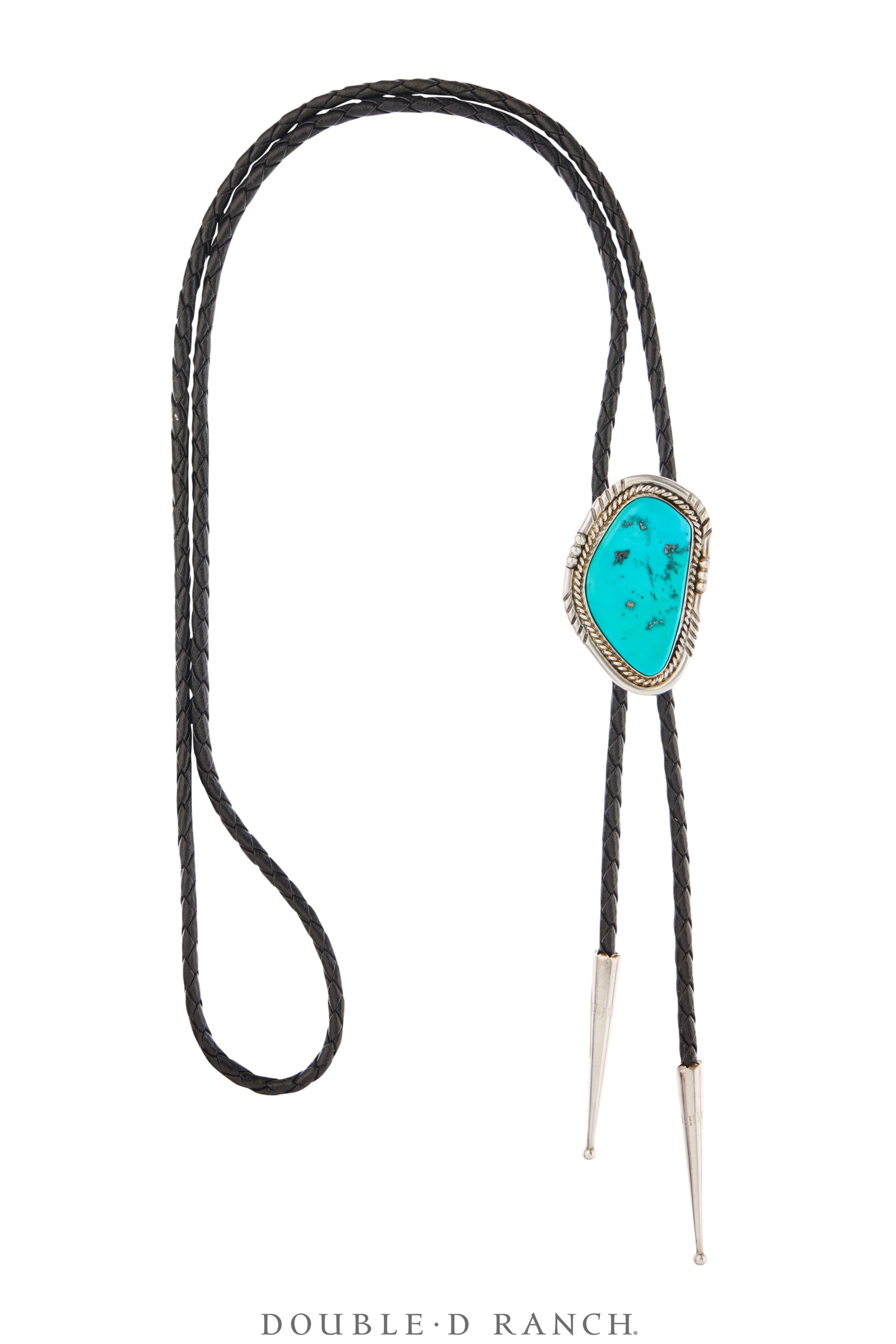 Bolo, Natural Stone, Turquoise, Heavy Matrix, Hallmark, Vintage, 3705