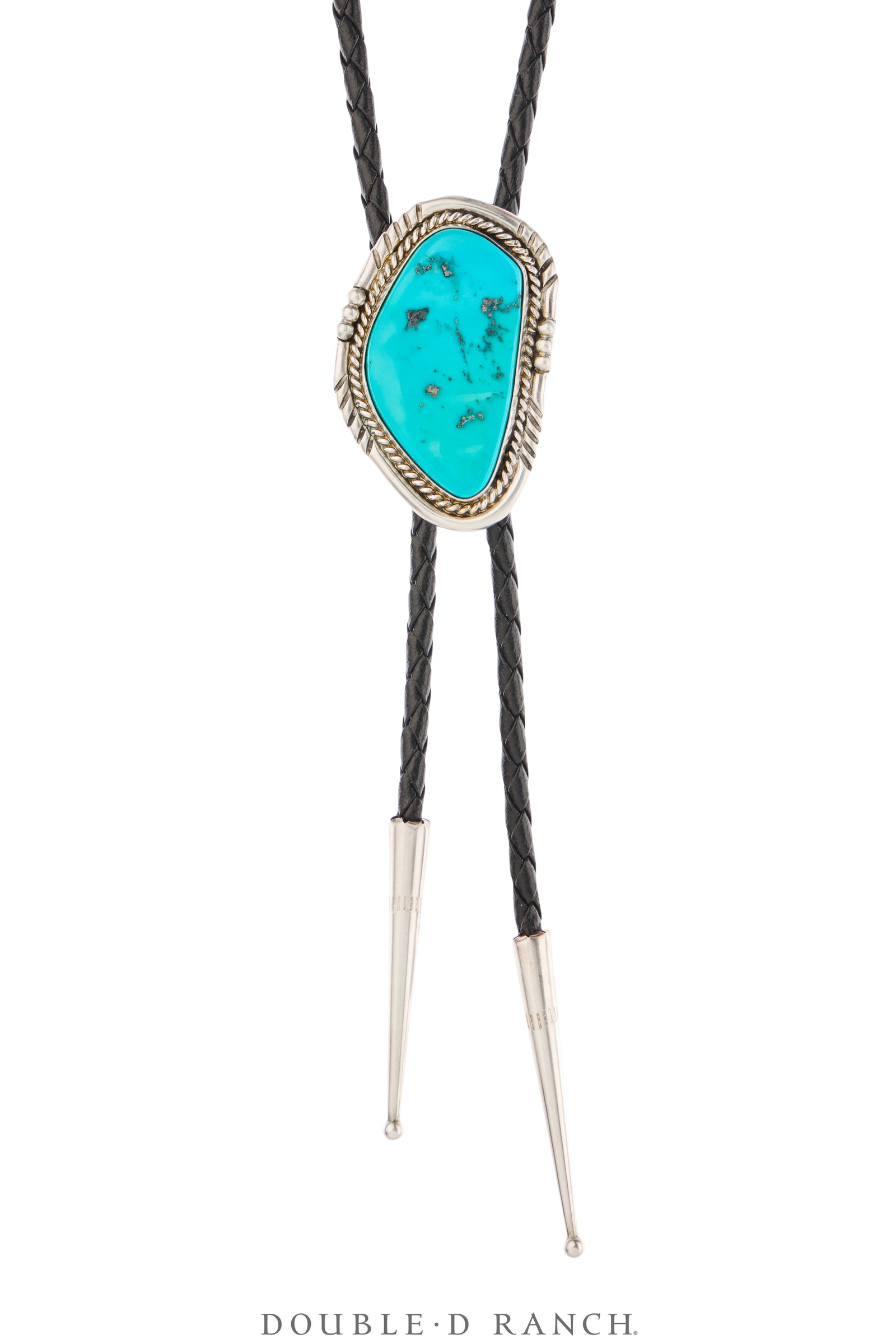 Bolo, Natural Stone, Turquoise, Heavy Matrix, Hallmark, Vintage, 3705