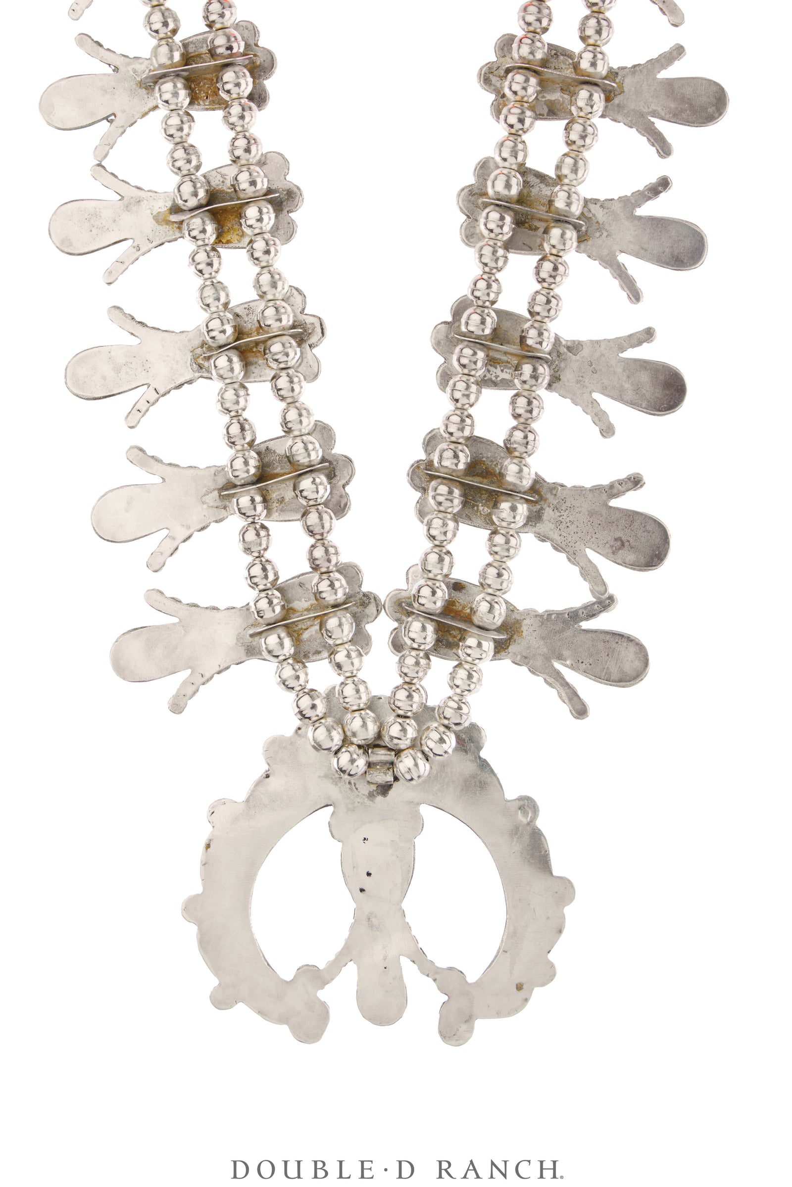 Necklace, Squash Blossom, Turquoise, Attributed to Dan Simplicio, Vintage ‘50s, 3748