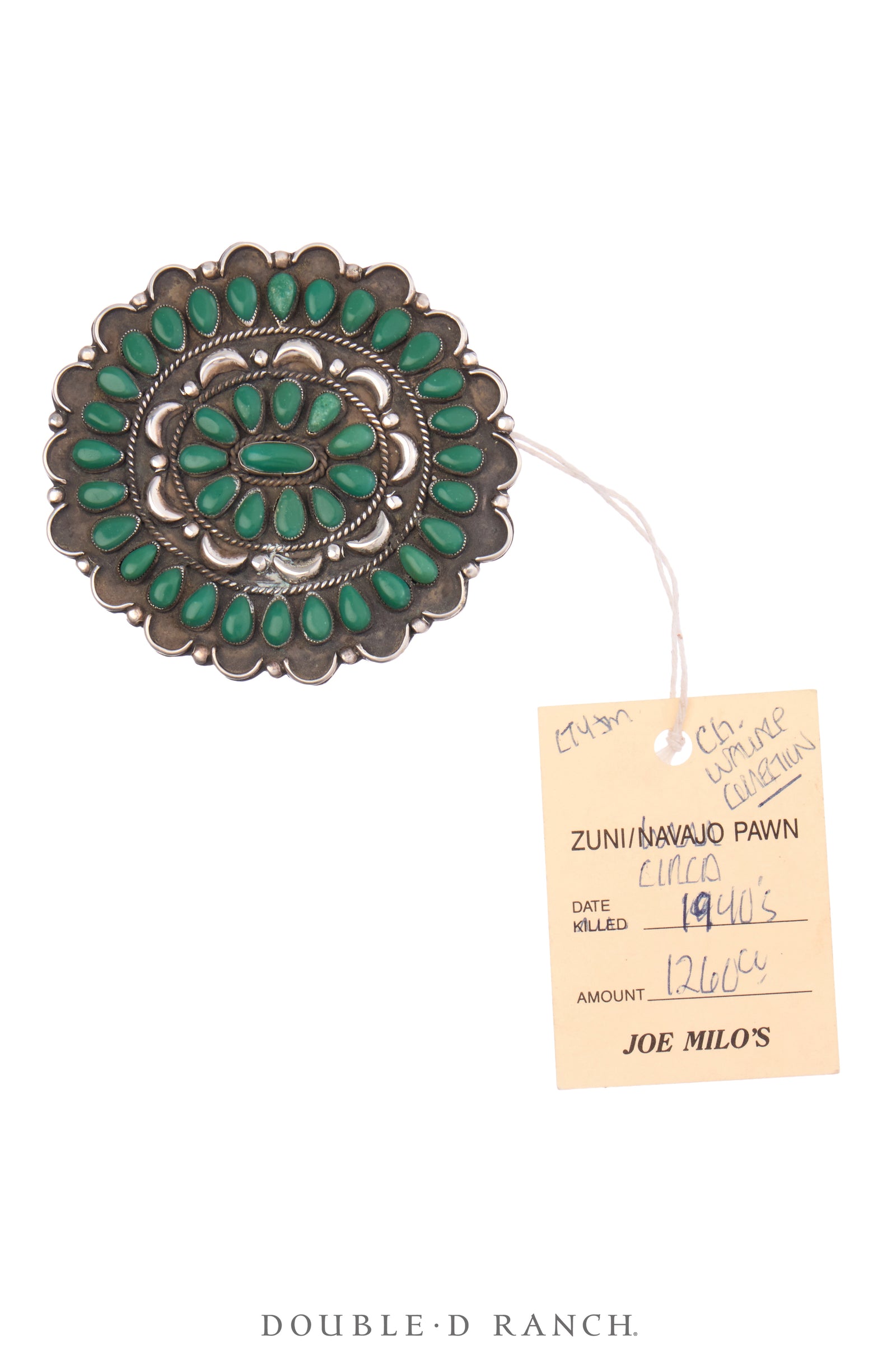 Pin & Pendant, Cluster, Turquoise, Known Maker, Old Pawn ‘40s, 1156