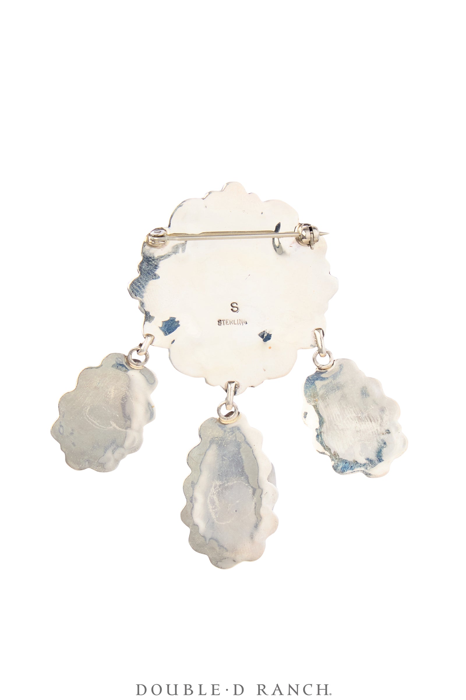 Pin, Novelty, Turquoise & Opal, Cluster With Triple Dangles, Hallmark, Contemporary, 1178