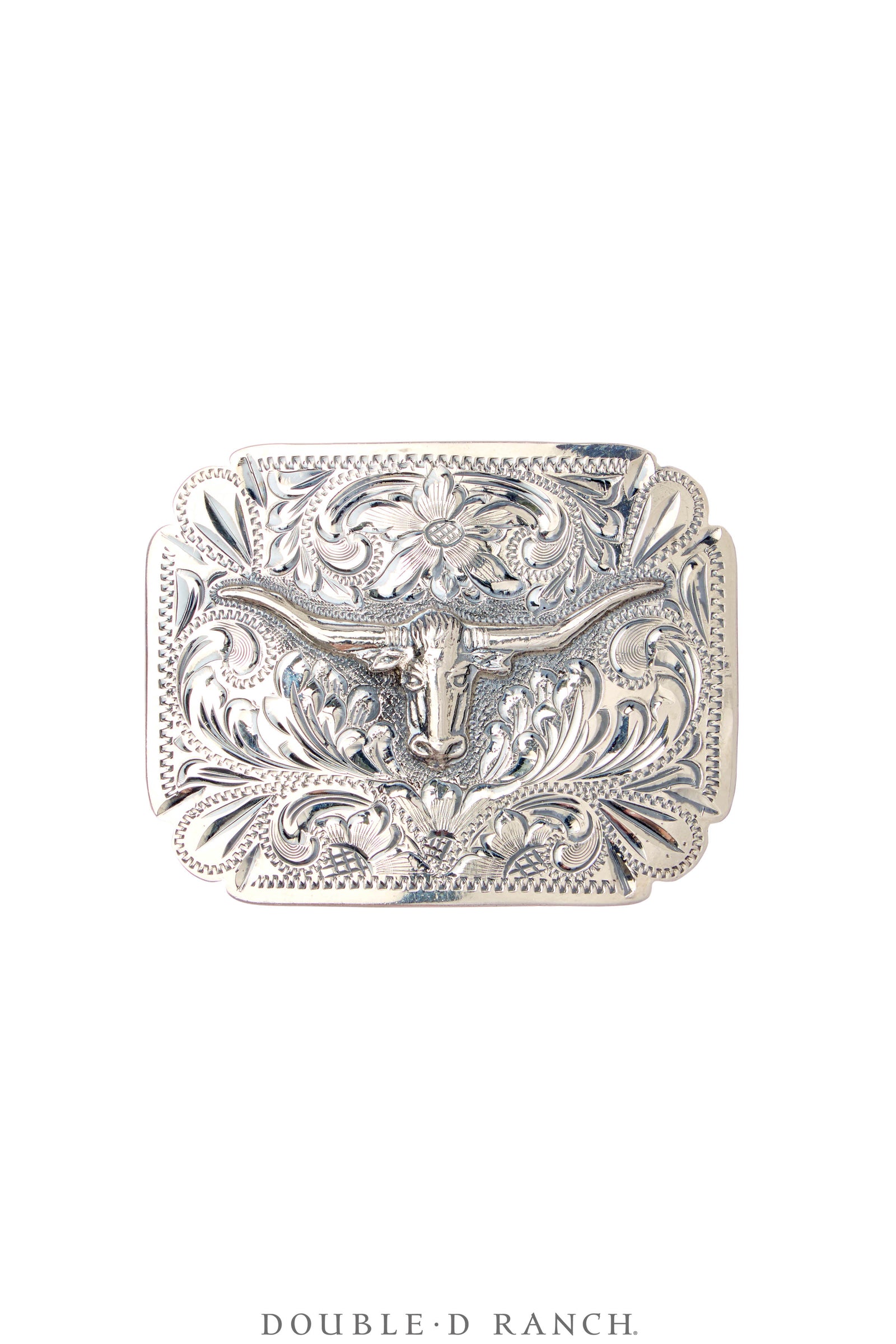 Scarf Slide, Longhorn, Tooled, Contemporary, 1211B