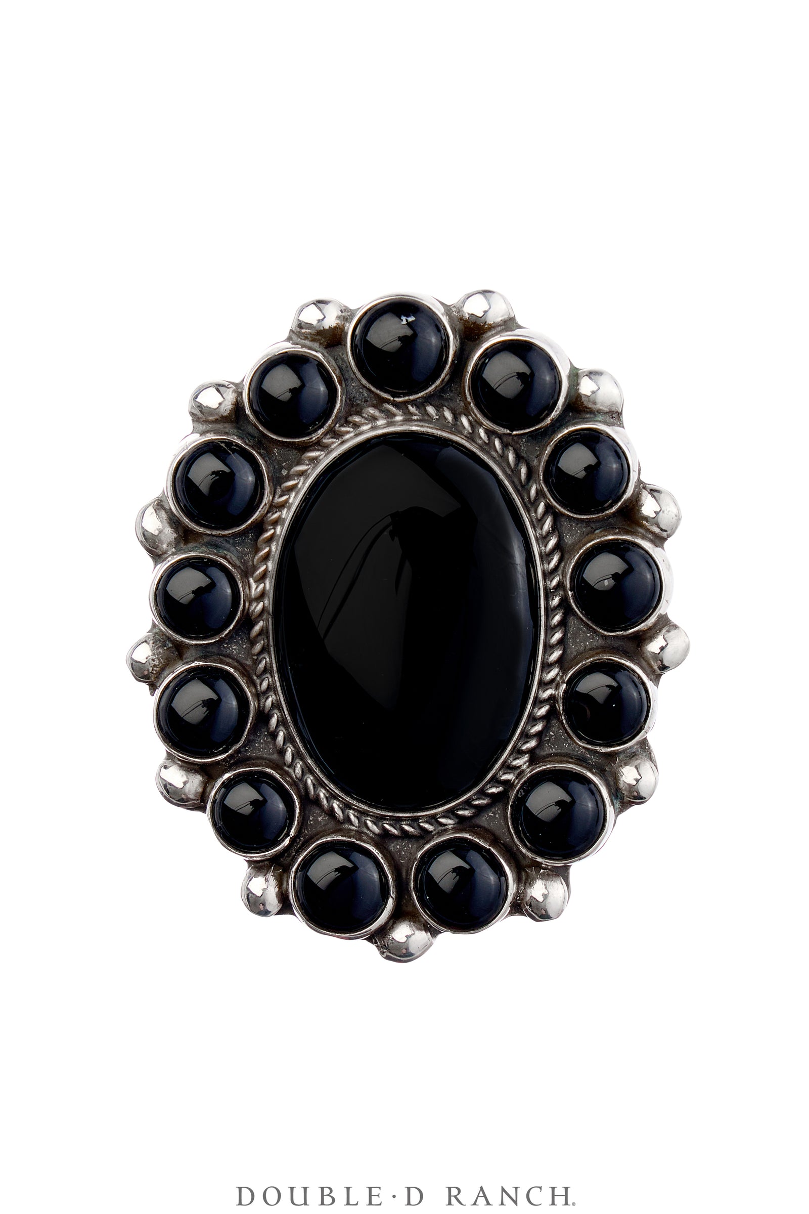 Ring, Cluster, Onyx, Hallmark, Contemporary, 1740