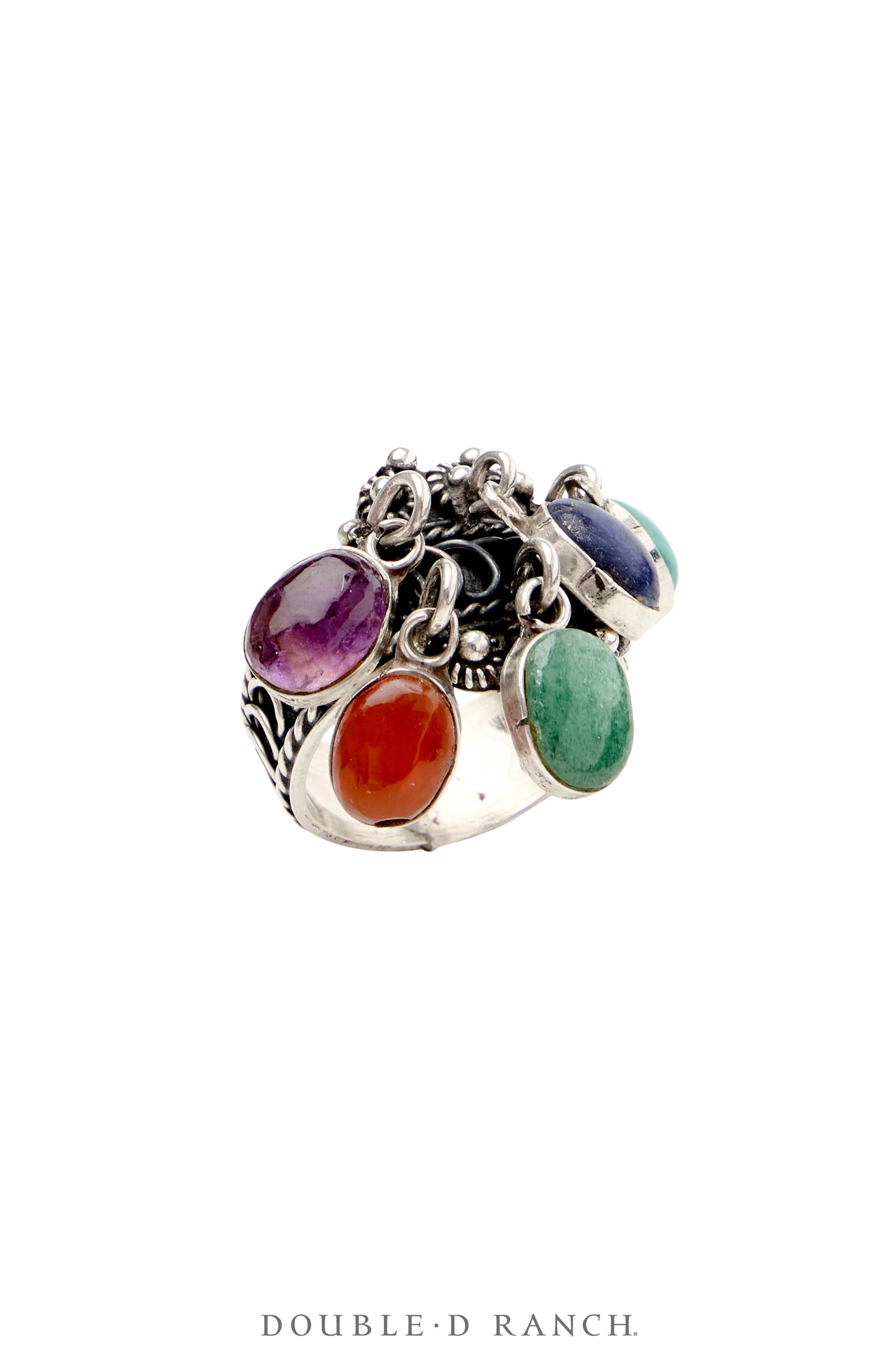 Ring, Novelty, Mixed Stones, Dangles, Taxco, Vintage, 1853