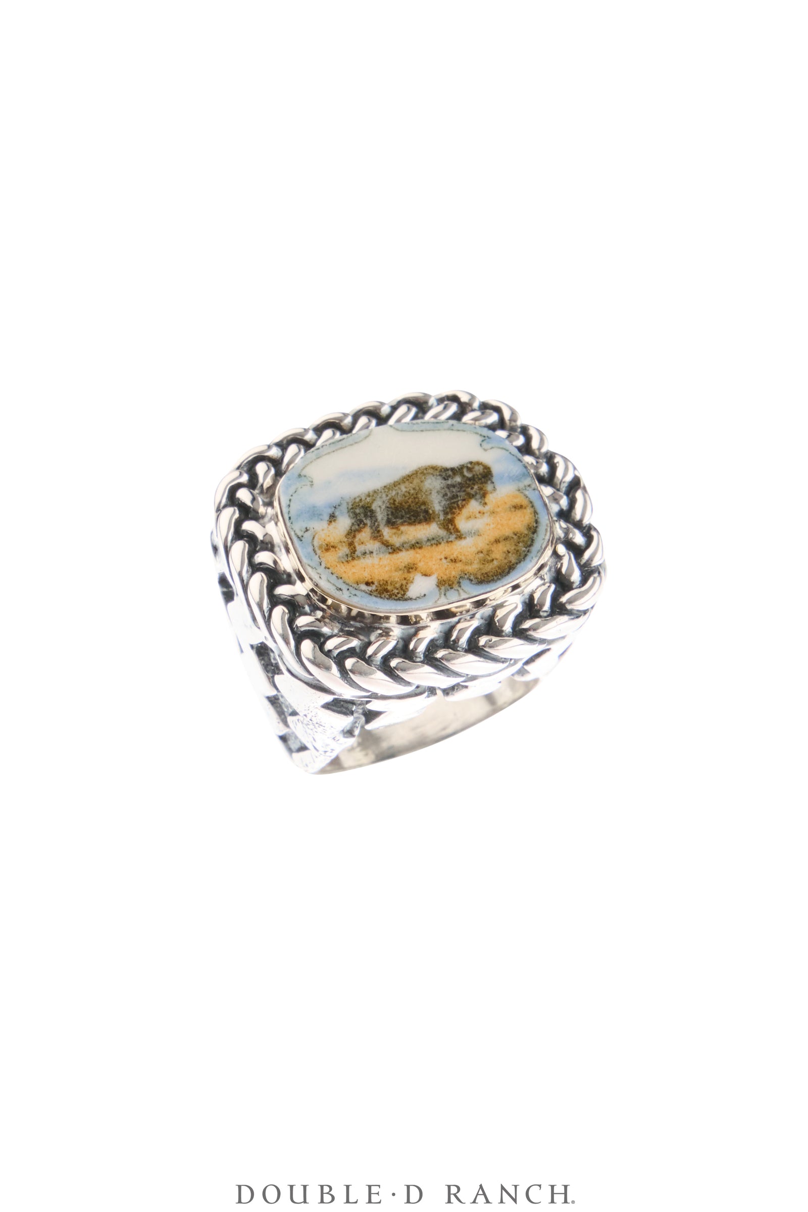 Ring, Dian Malouf, Statement, Railroad China, Buffalo, Hallmark, Contemporary, 1934