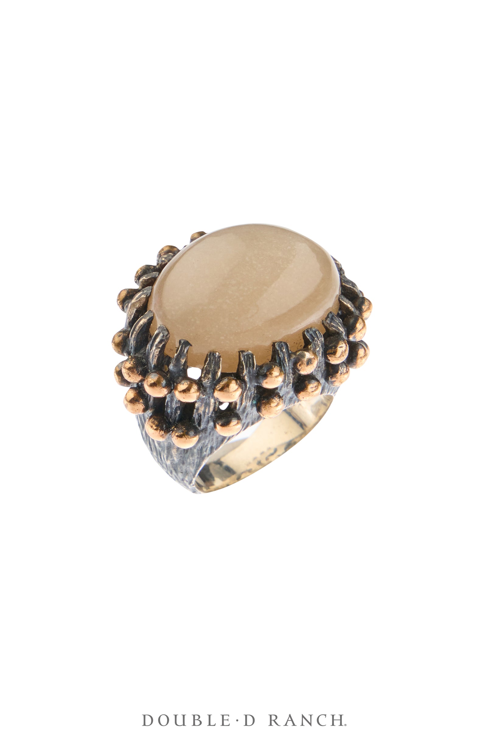Ring, Moonstone, Hammered Bronze, Hallmark, Contemporary, 1947
