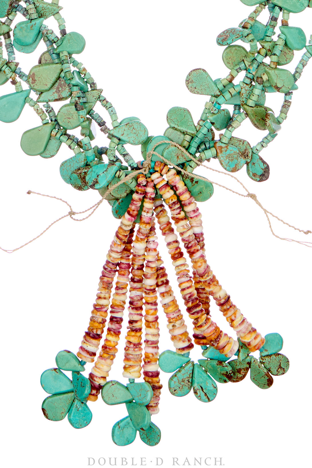 Necklace, Natural Stone, Jaclas, Turquoise, Teardrop Tabs, Vintage, 3650