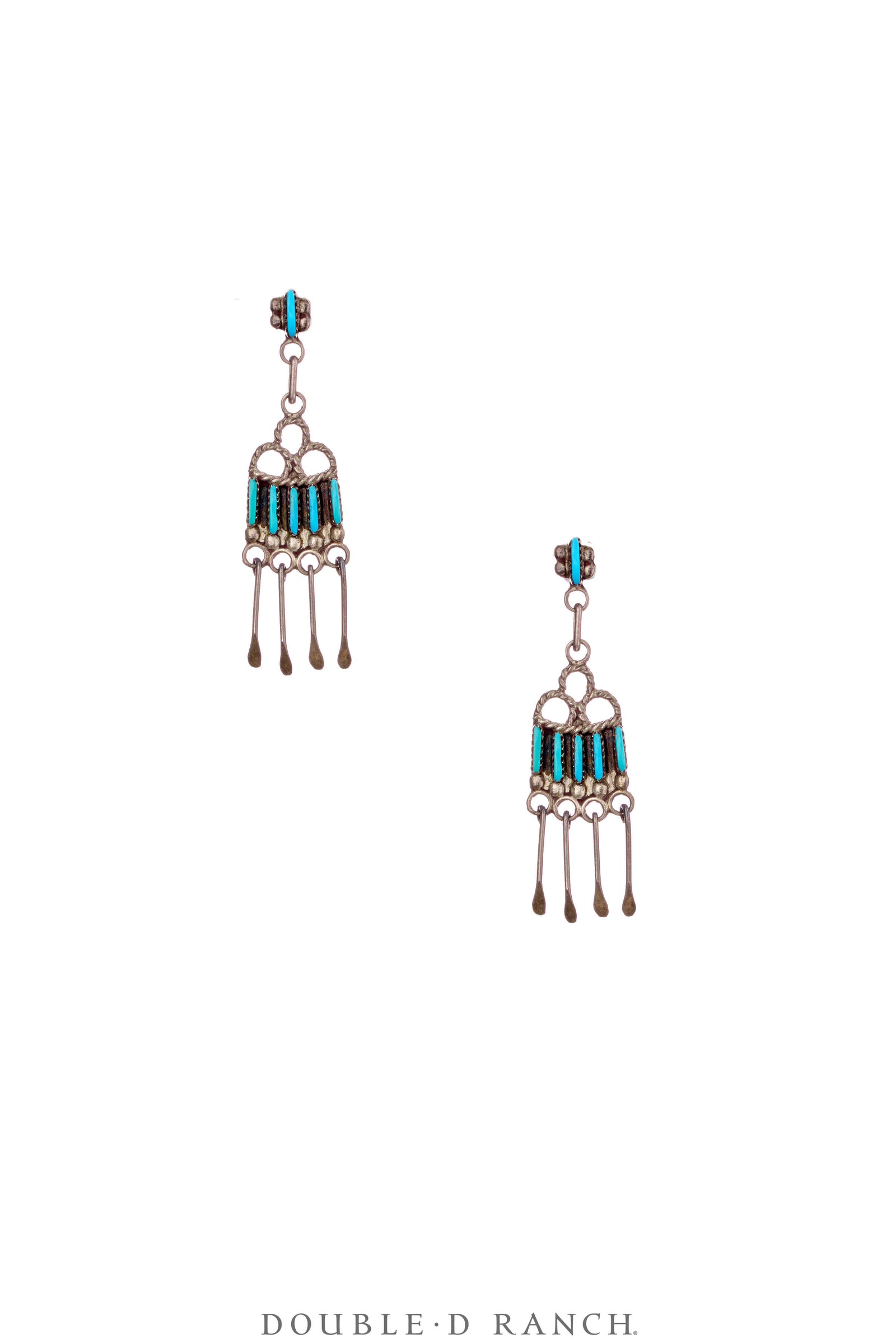 Necklace, Princess, Turquoise, Needlepoint, Zuni, With Matching Earrings, Hallmark, Vintage, 3662