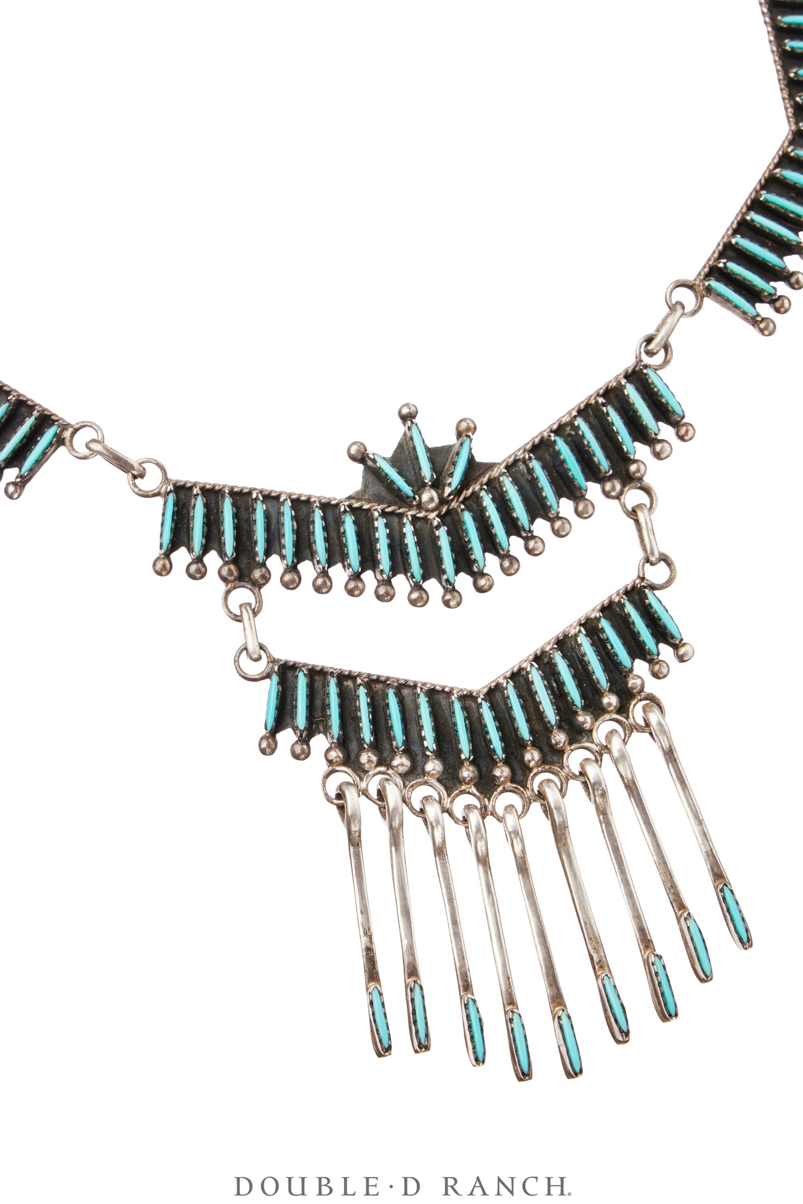 Necklace, Princess, Turquoise, Zuni Needlepoint, Hallmark, Vintage, 3613