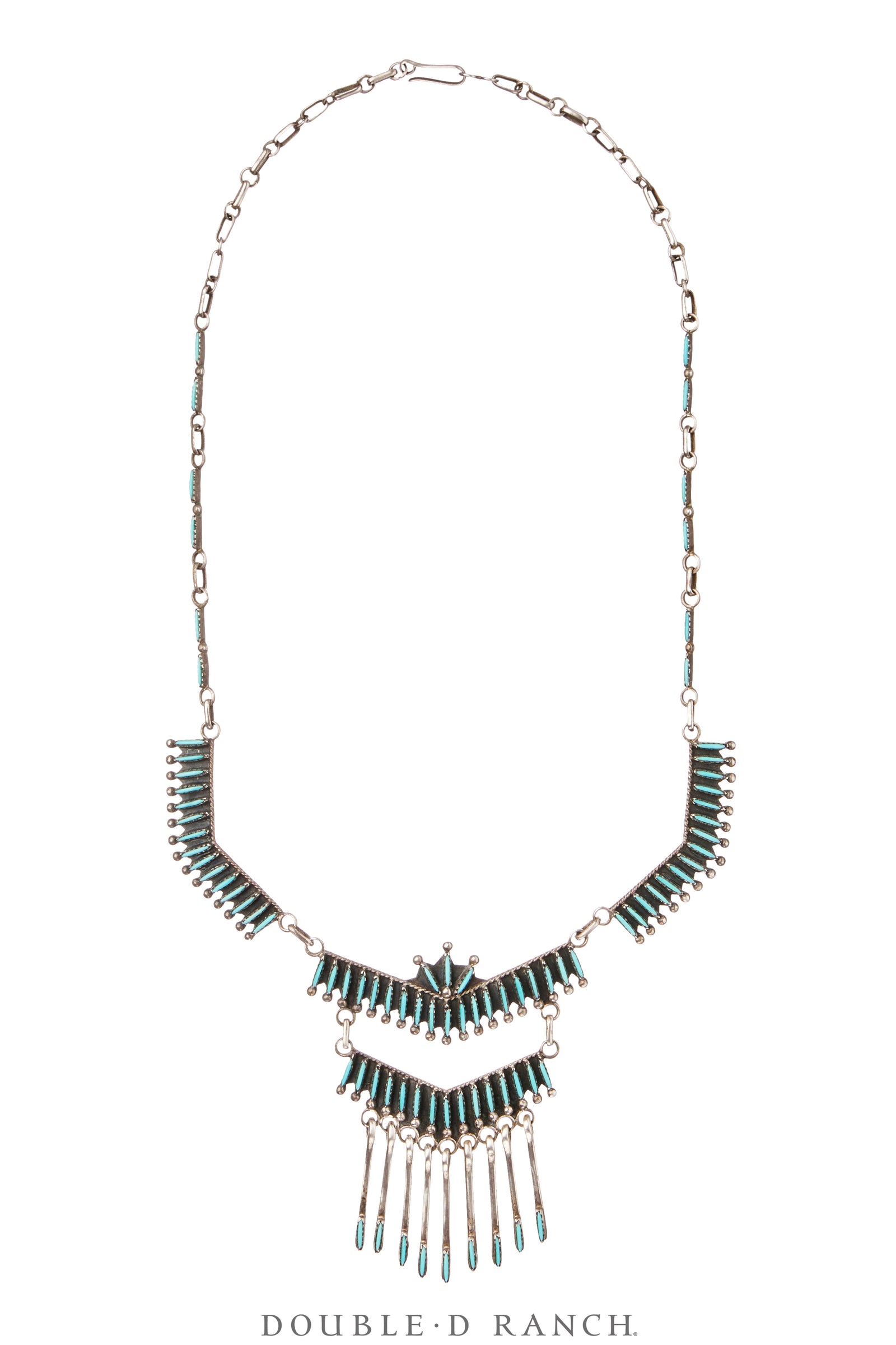 Necklace, Princess, Turquoise, Zuni Needlepoint, Hallmark, Vintage, 3613