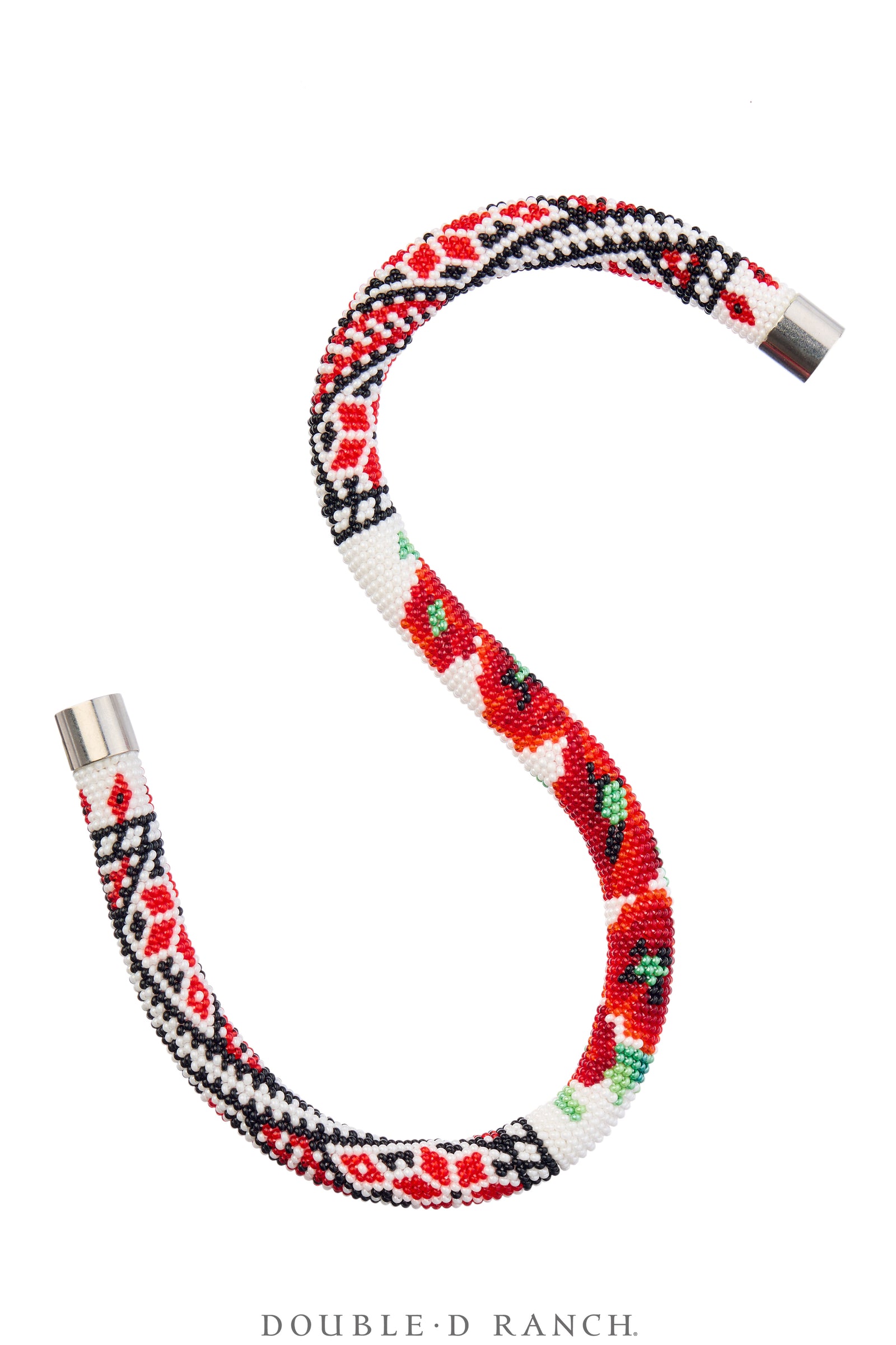 Necklace, Woven Bead, Glass, Choker, Floral Motif, Contemporary, 3592