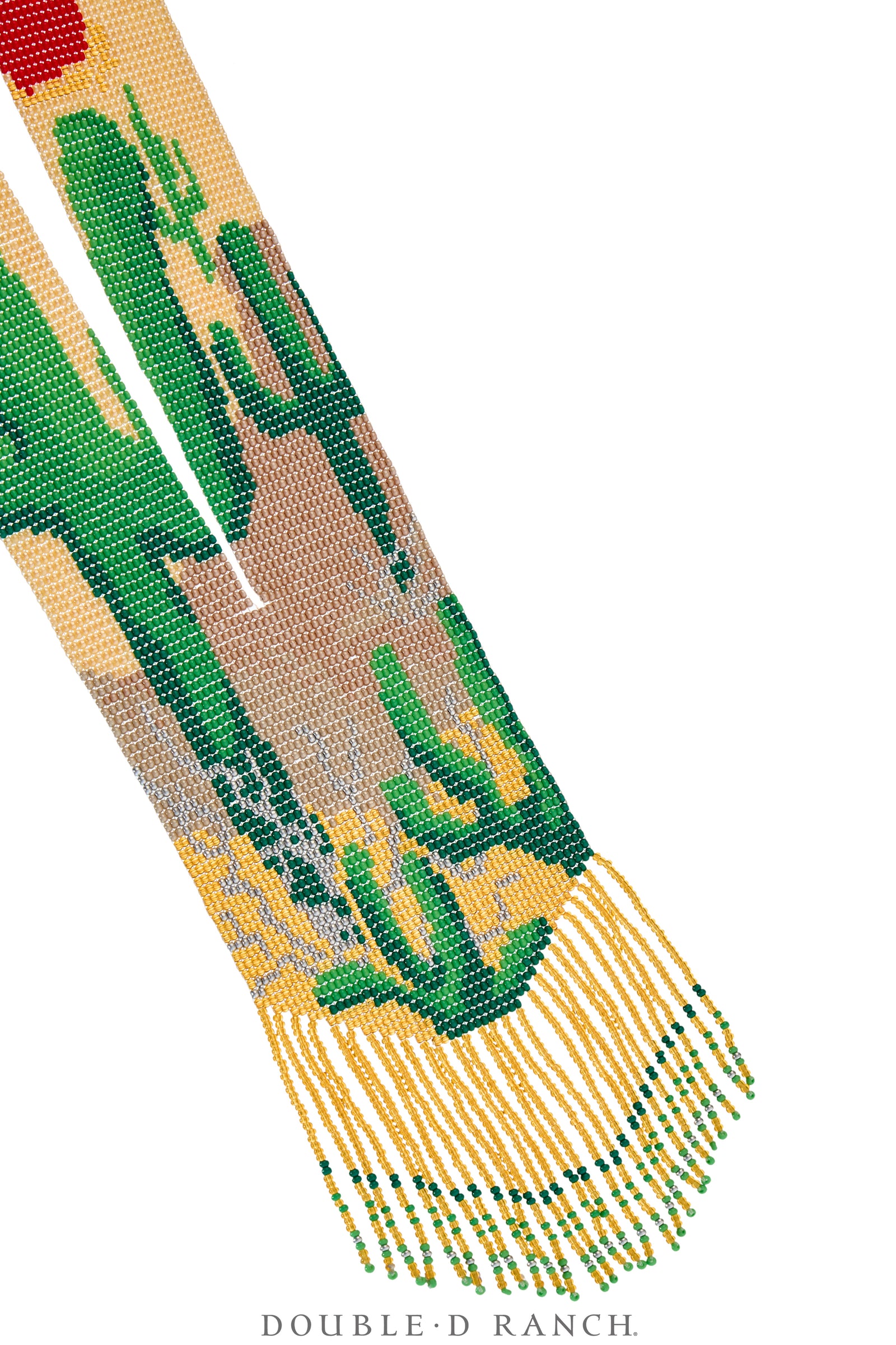 Necklace, Woven Bead, Glass, Desert Cactus Motif, Contemporary, 3593