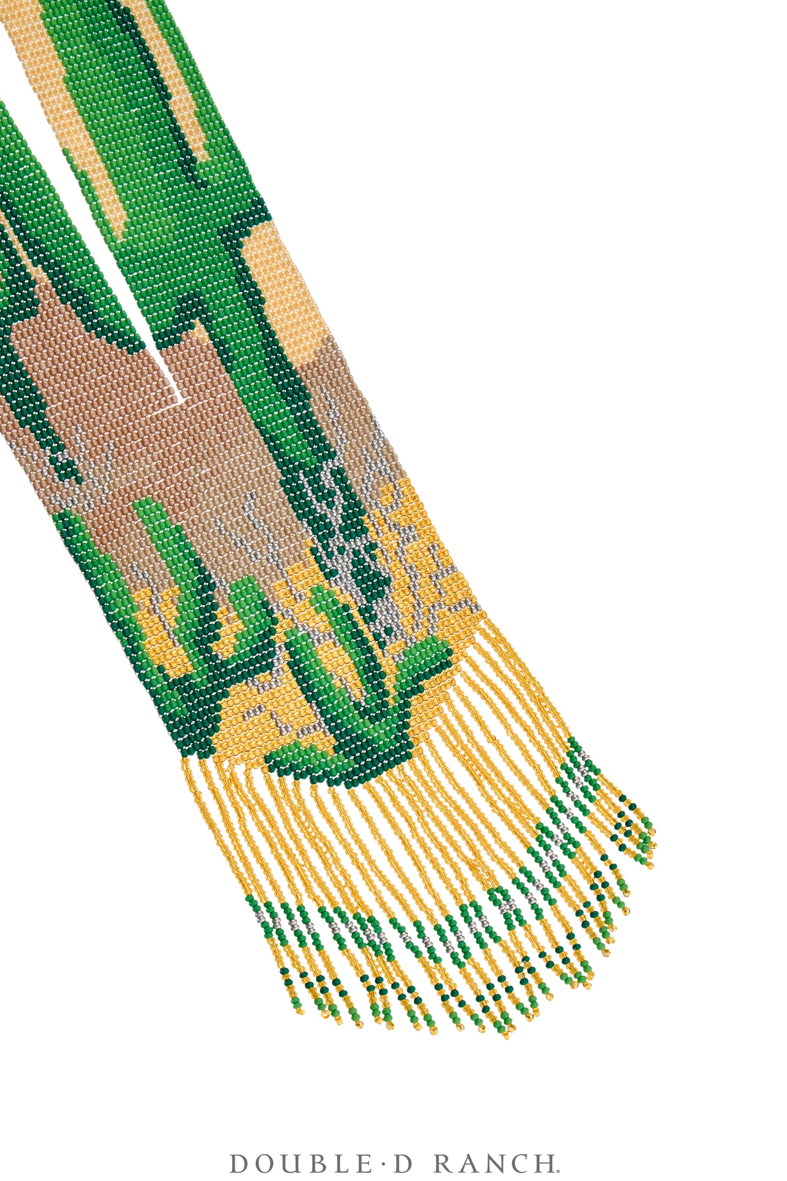 Necklace, Woven Bead, Glass, Desert Cactus Motif, Contemporary, 3593