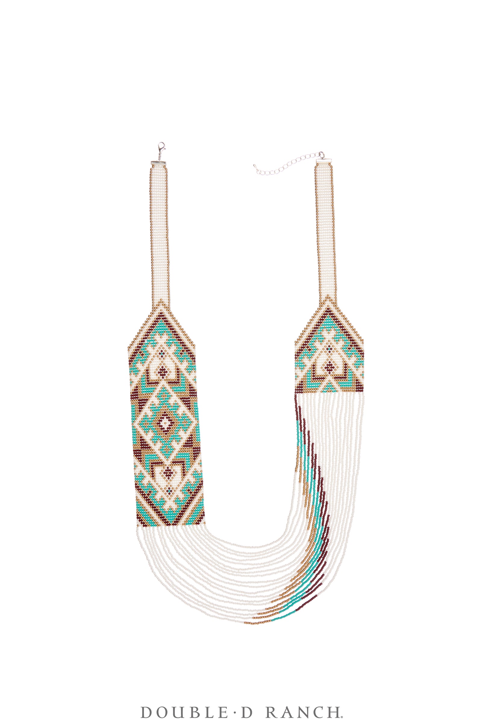 Necklace, Woven Bead, Glass, Geometric Motif, Contemporary, 3596