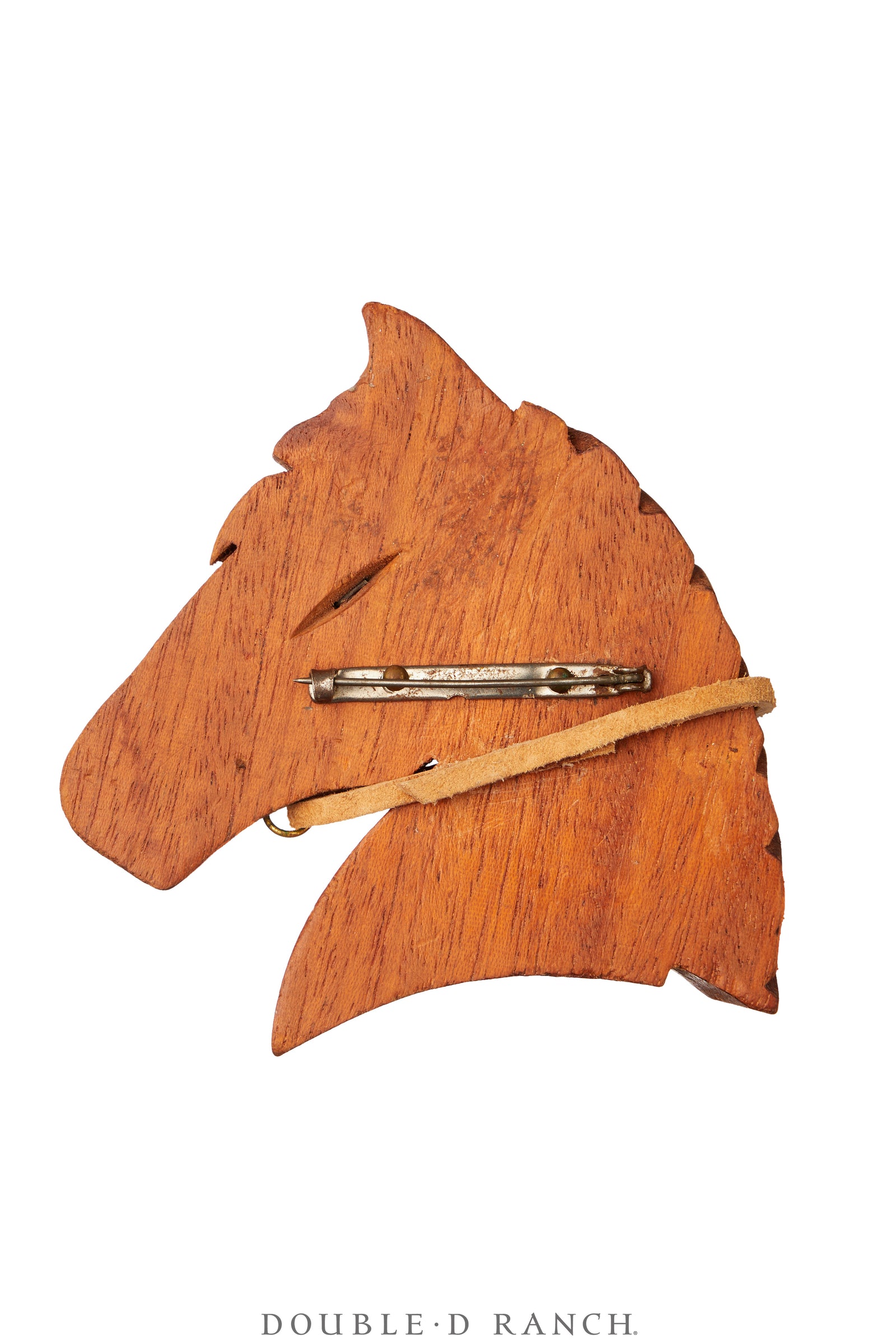 Pin, Wood, Horse With Reins, Vintage, Mid Century, 1206