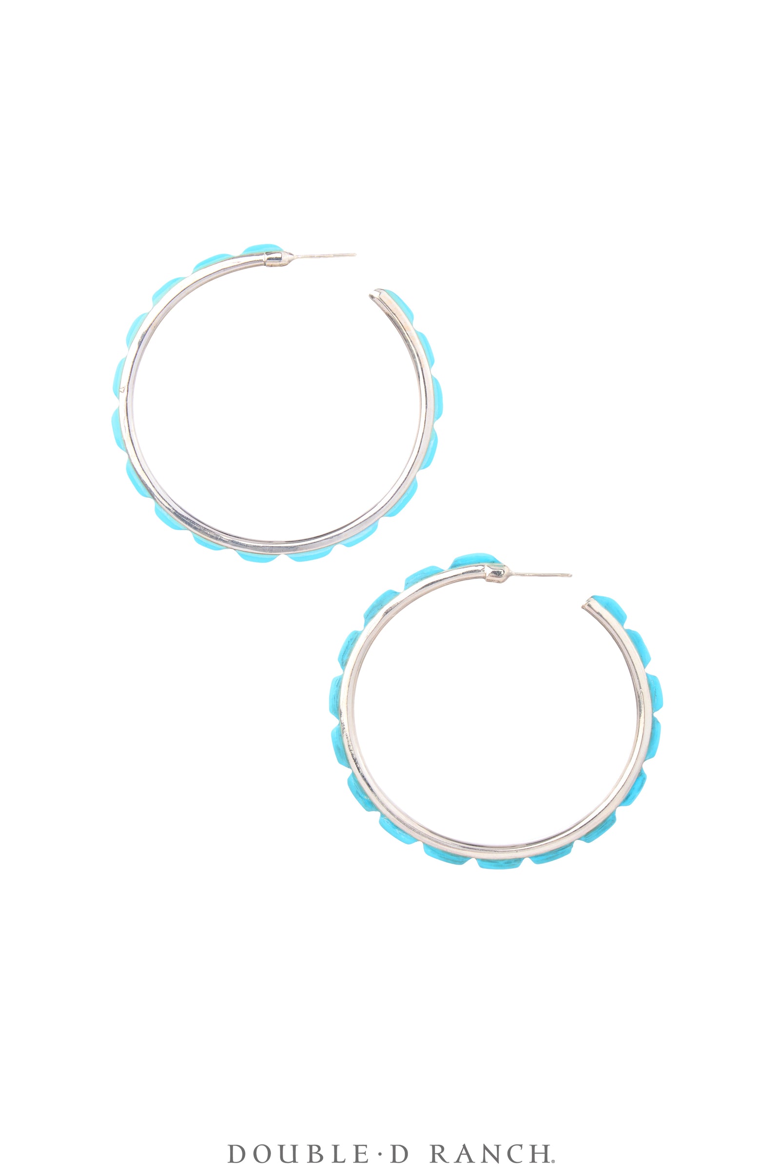 Earrings, Hoop, Large, Turquoise, Contemporary, 2068