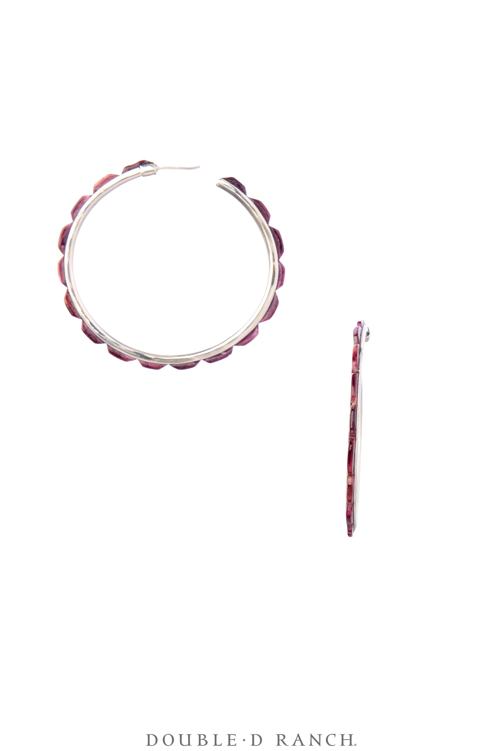 Earrings, Hoop, Large, Purple Spiny, Contemporary, 2068